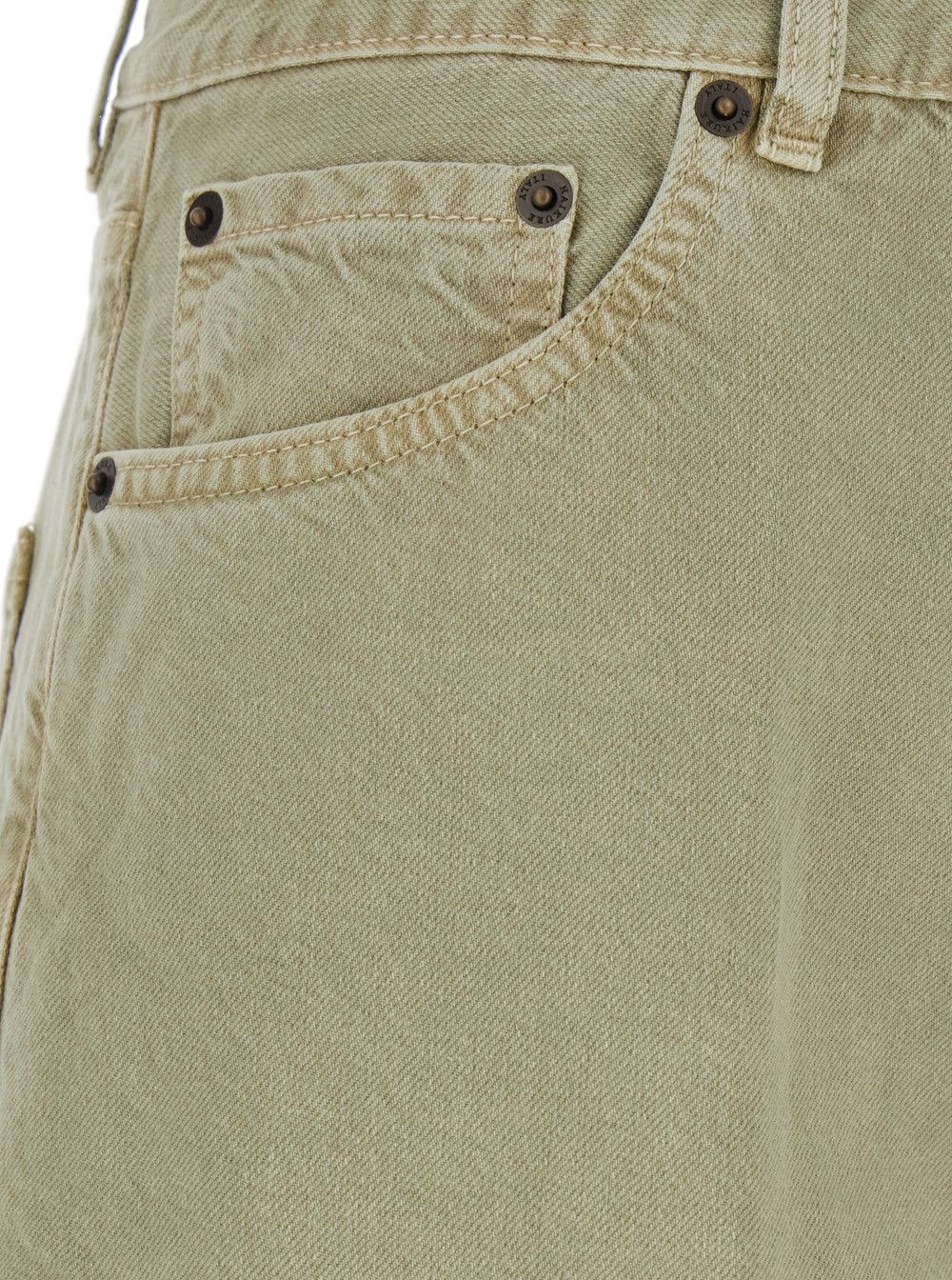 Haikure 'Bethany' Green Jeans with Logo Patch on the Back in Cotton Twill Woman Size 25" / US 0 / IT 36 - 3 Thumbnail