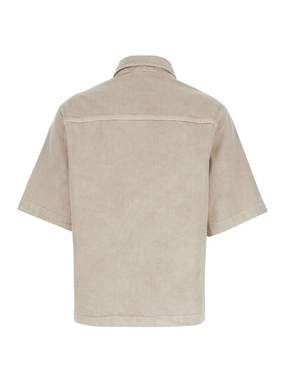 Haikure 'Olive' Beige Shirt with Classic Collar in Cotton and Linen Blend Woman Size M / US 6-8 / IT 42-44 - 2 Thumbnail