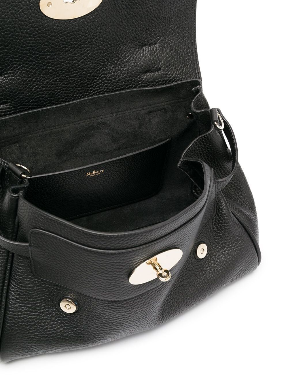 Mulberry Handbag 'Alexa' with Adjustable and Removable Shoulder Strap and Magnetic Closure in Black Pebbled Leather for Women Size ONE SIZE - 4 Thumbnail