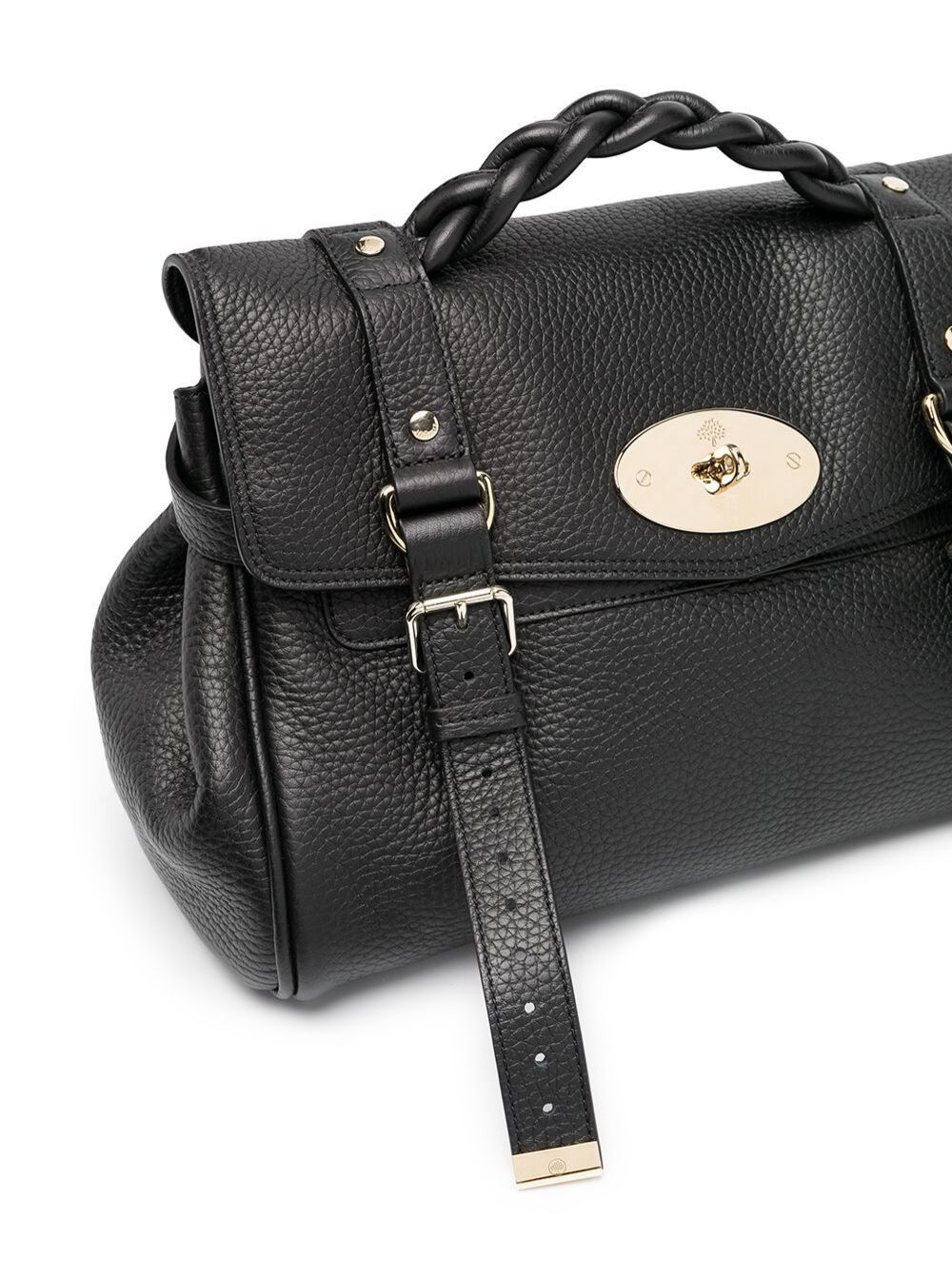 Mulberry Handbag 'Alexa' with Adjustable and Removable Shoulder Strap and Magnetic Closure in Black Pebbled Leather for Women Size ONE SIZE - 3 Thumbnail