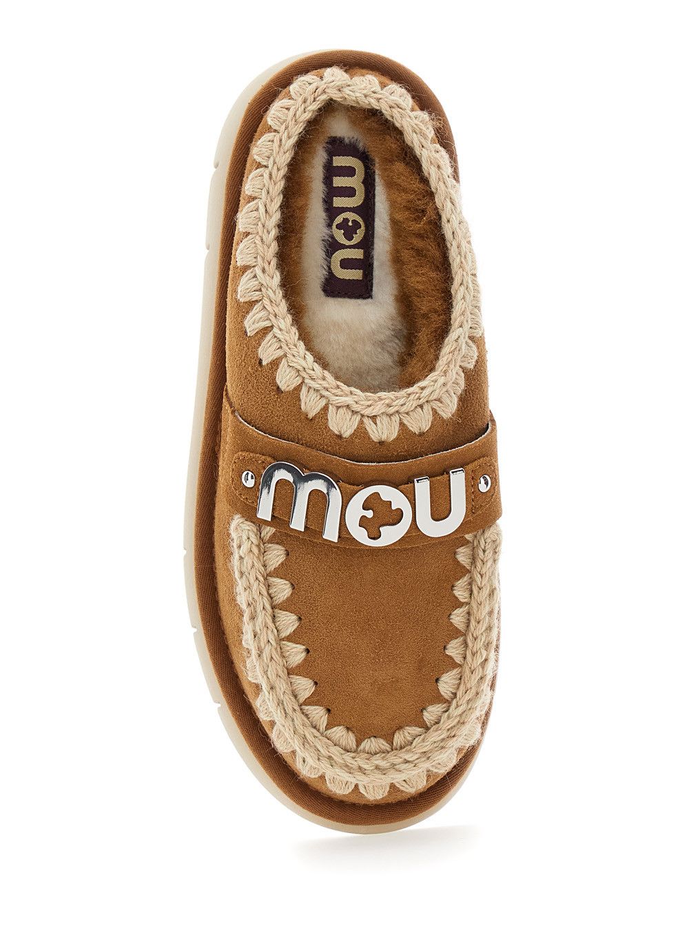 Mou 'Bounce' Beige Mules with Logo Lettering and Open Rear in Leather Woman Size US 8 / IT 38 - 4 Thumbnail
