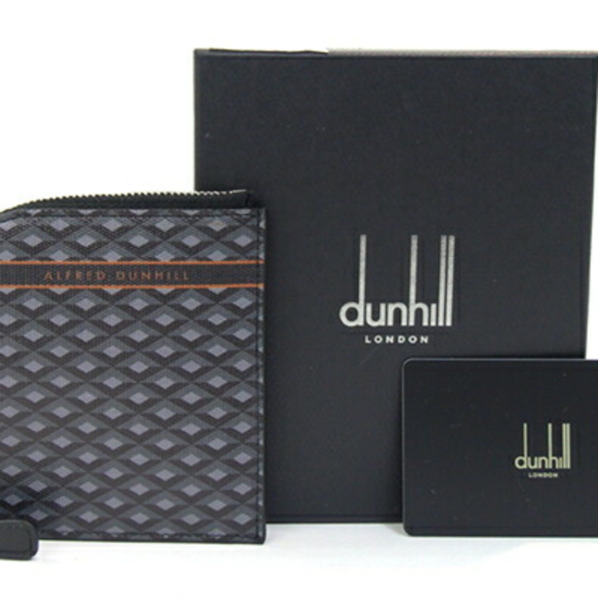 Alfred Dunhill Dunhill Coin Case Engine Turn DU19F2005CC030 Grey Black PVC Leather Purse Mini Wallet Compact Men's dunhill Size ONE SIZE - 7 Thumbnail