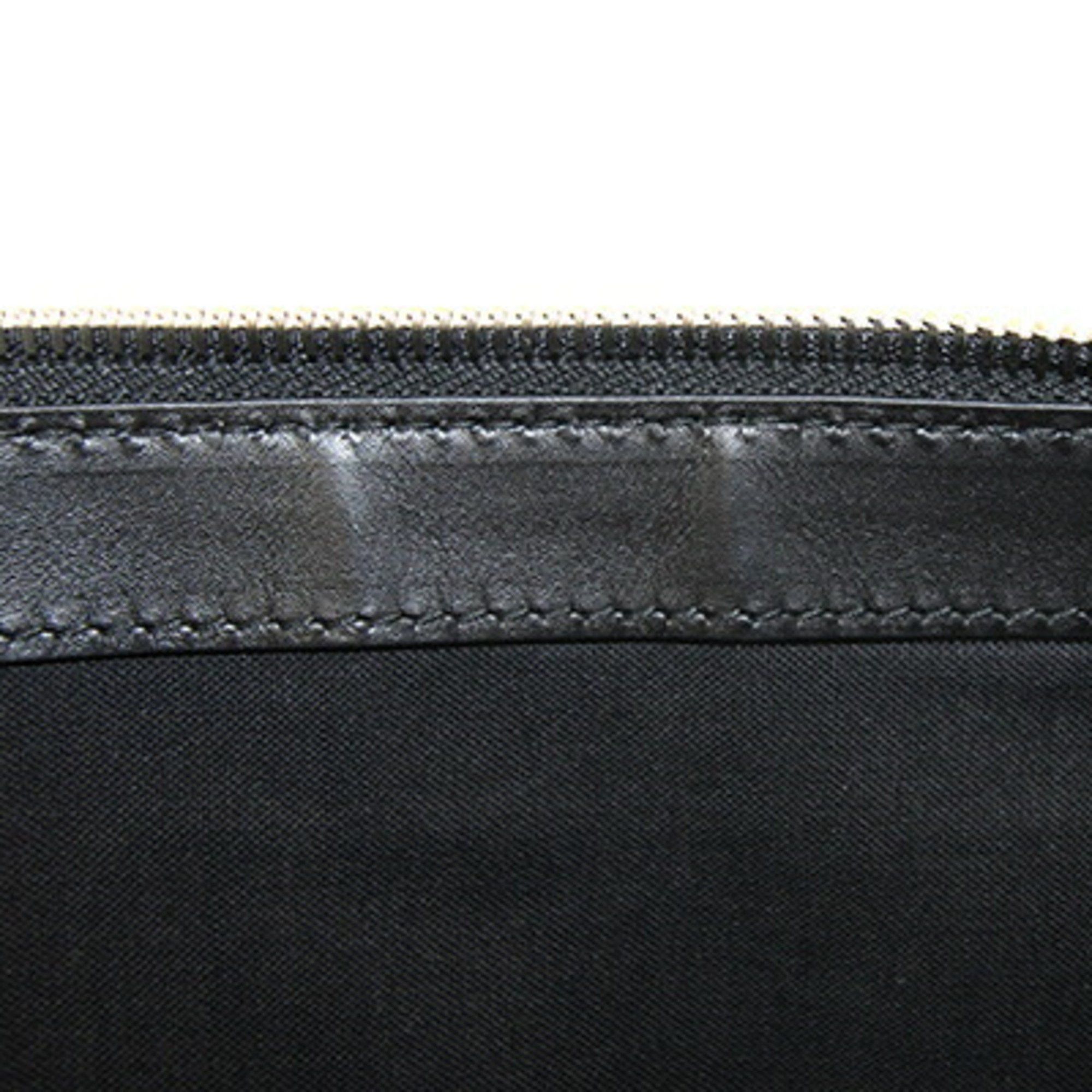 Balenciaga Balenciaga Clutch Bag Navy Clip M 373834 Black Ivory Canvas Leather Second Pouch Men's BALENCIAGA Size ONE SIZE - 6 Thumbnail