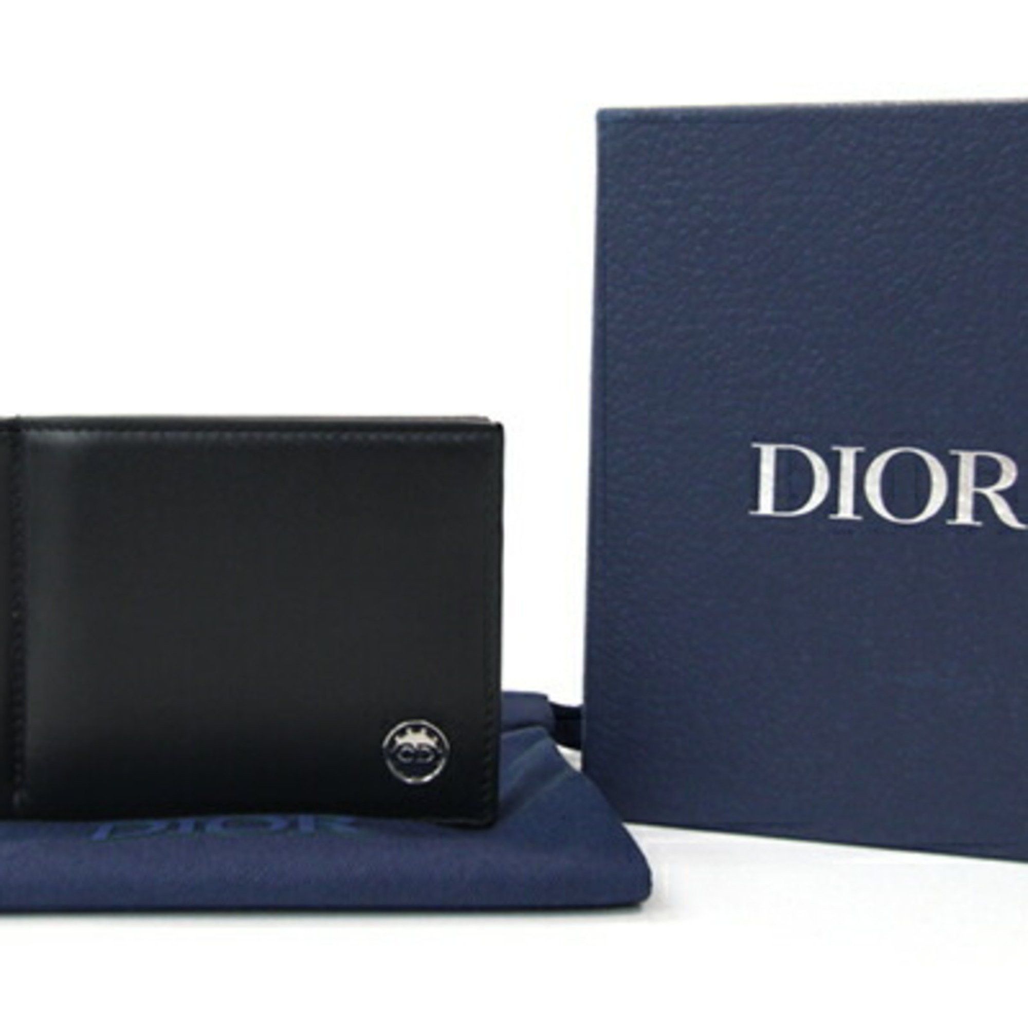 Dior Christian Dior Dior Bi-fold Money Clip Black Leather Compact Wallet Billfold Men's DIOR Size ONE SIZE - 6 Thumbnail