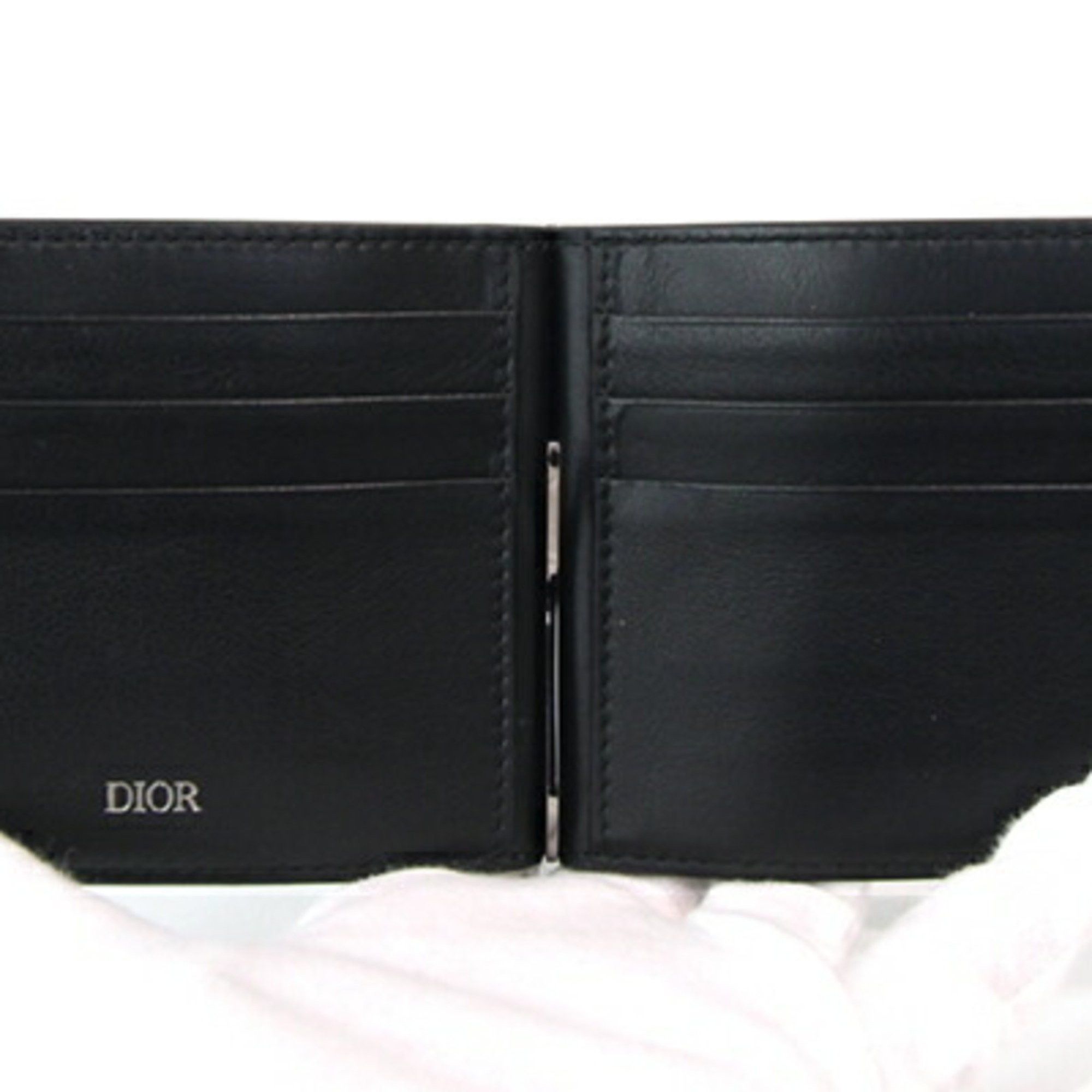Dior Christian Dior Dior Bi-fold Money Clip Black Leather Compact Wallet Billfold Men's DIOR Size ONE SIZE - 3 Thumbnail