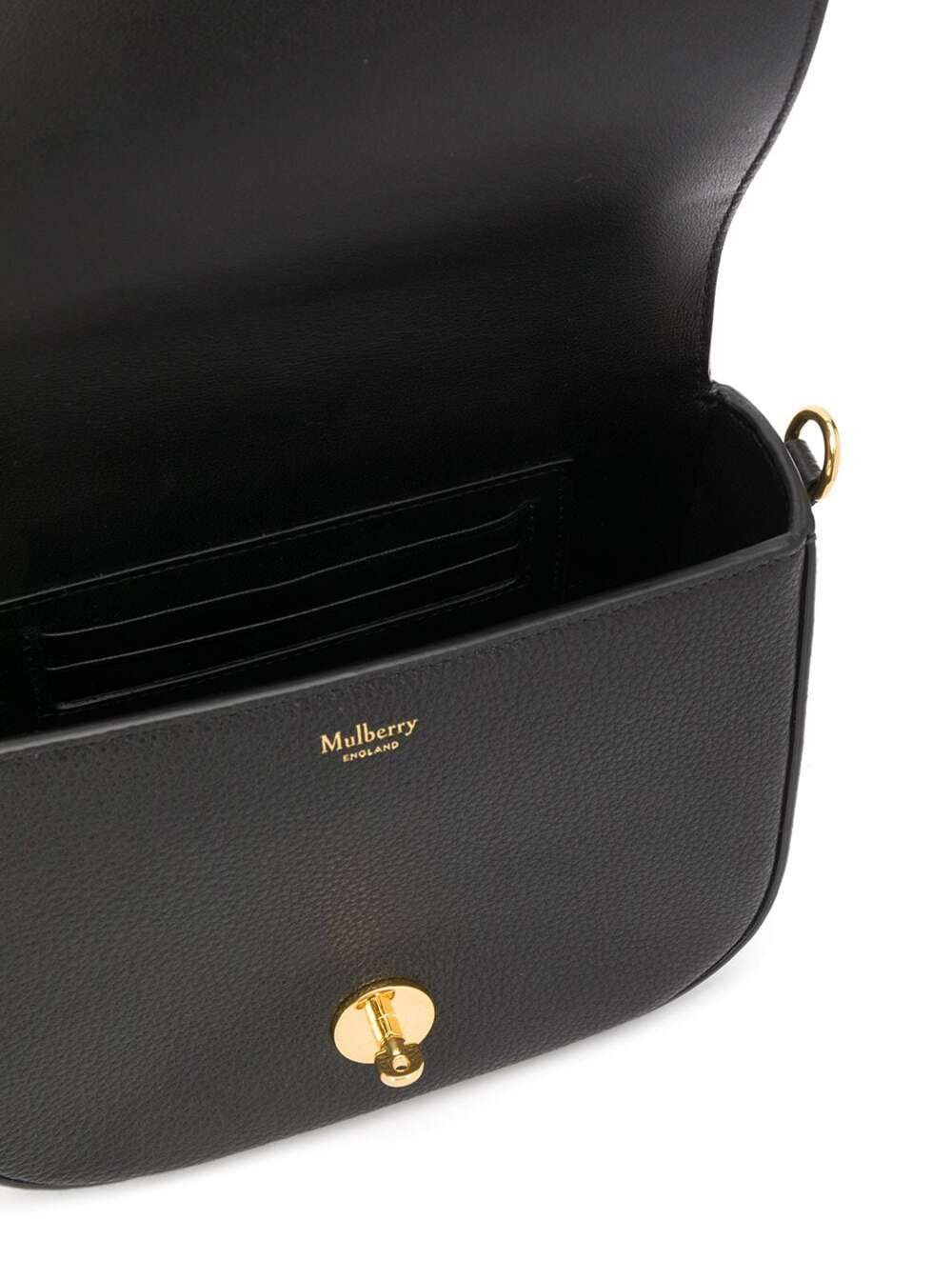 Mulberry 'Darley' Black Crossbody Bag with Adjustable and Removable Shoulder Strap and Turn-Lock Closure in Grained Leather Woman Size ONE SIZE - 3 Thumbnail