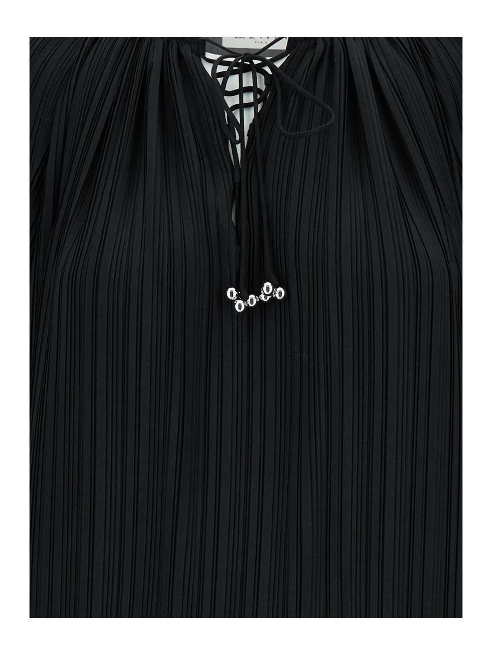 Lanvin LONG SLEEVE PLEATED BLOUSE OPEN NECK Size M / US 6-8 / IT 42-44 - 2 Thumbnail