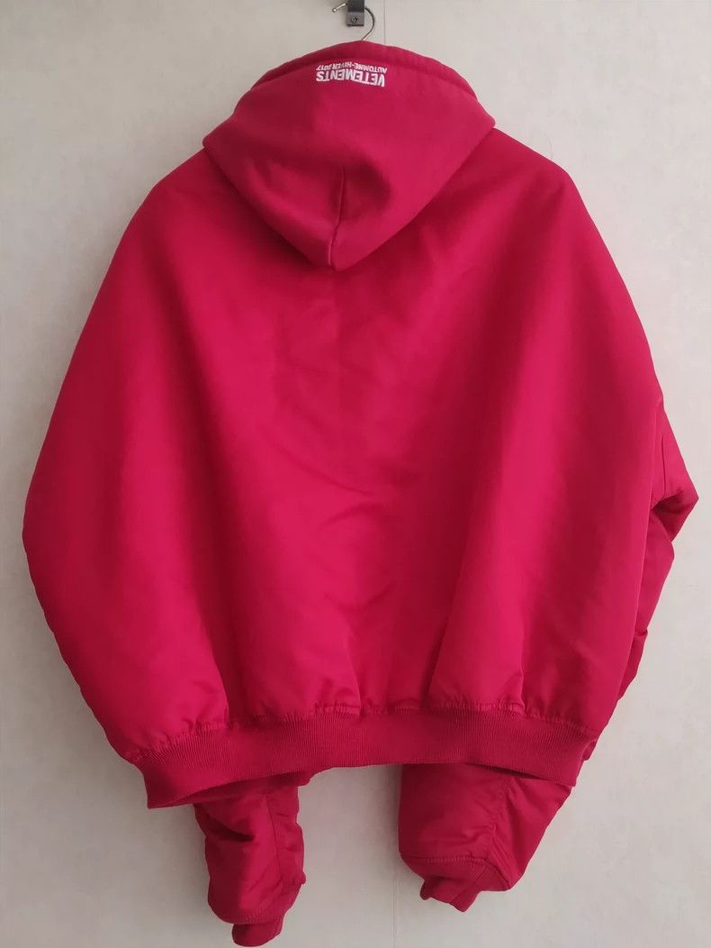 Vetements Red Hooded Bomber Jacket Bombers