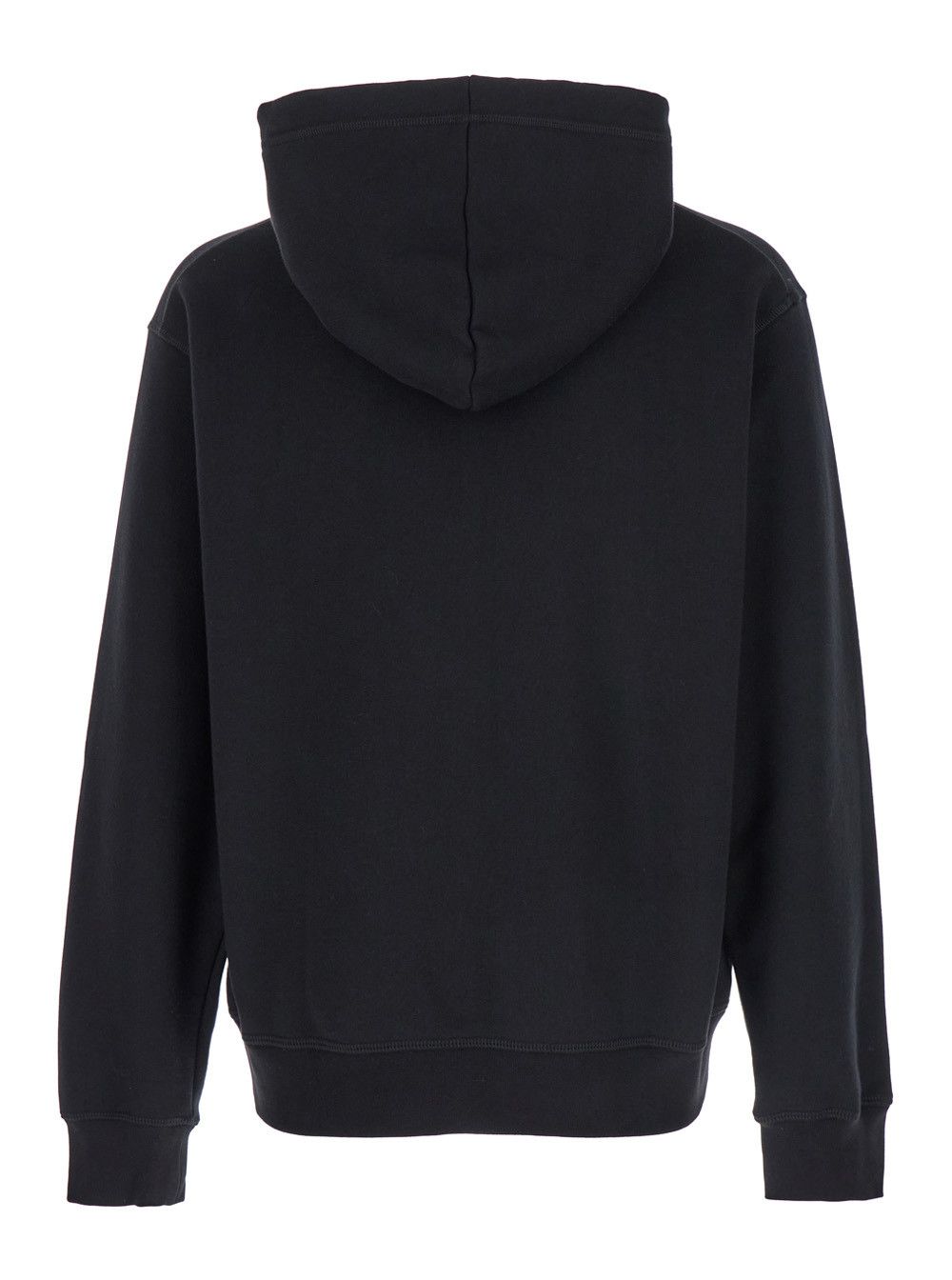 Dsquared2 Black Hoodie with Drawstring Hood and Maxi Logo Print on the Front in Cotton Man Size US XL / EU 56 / 4 - 2 Thumbnail