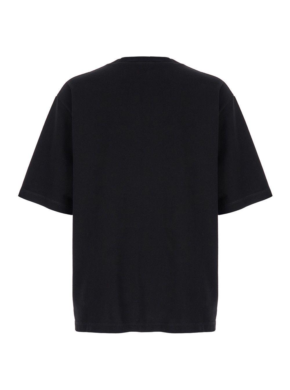 Black T-Shirt with Contrasting Icon Print in Cotton Man Menswear