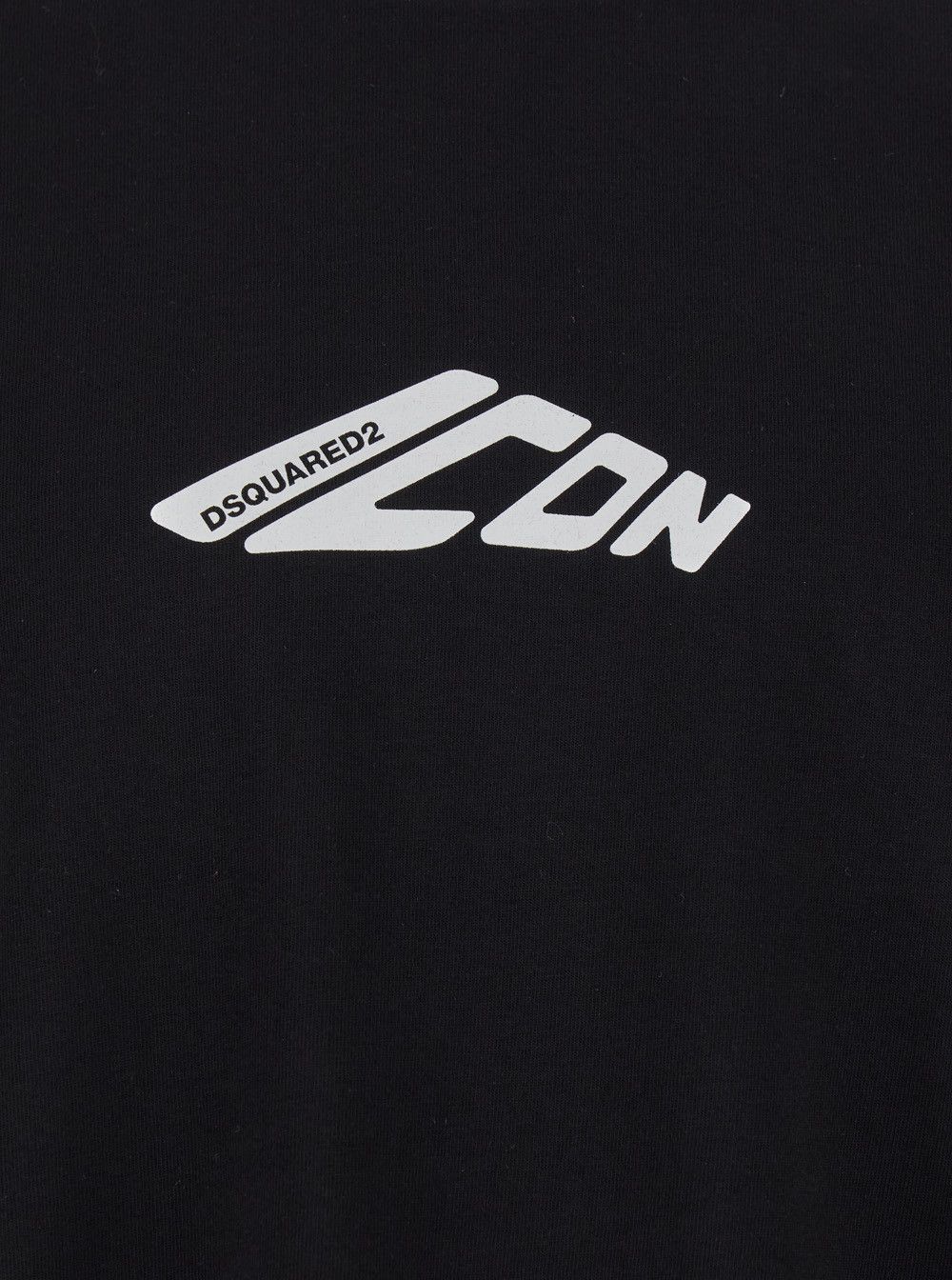 Black T-Shirt with Contrasting Icon Print in Cotton Man Menswear