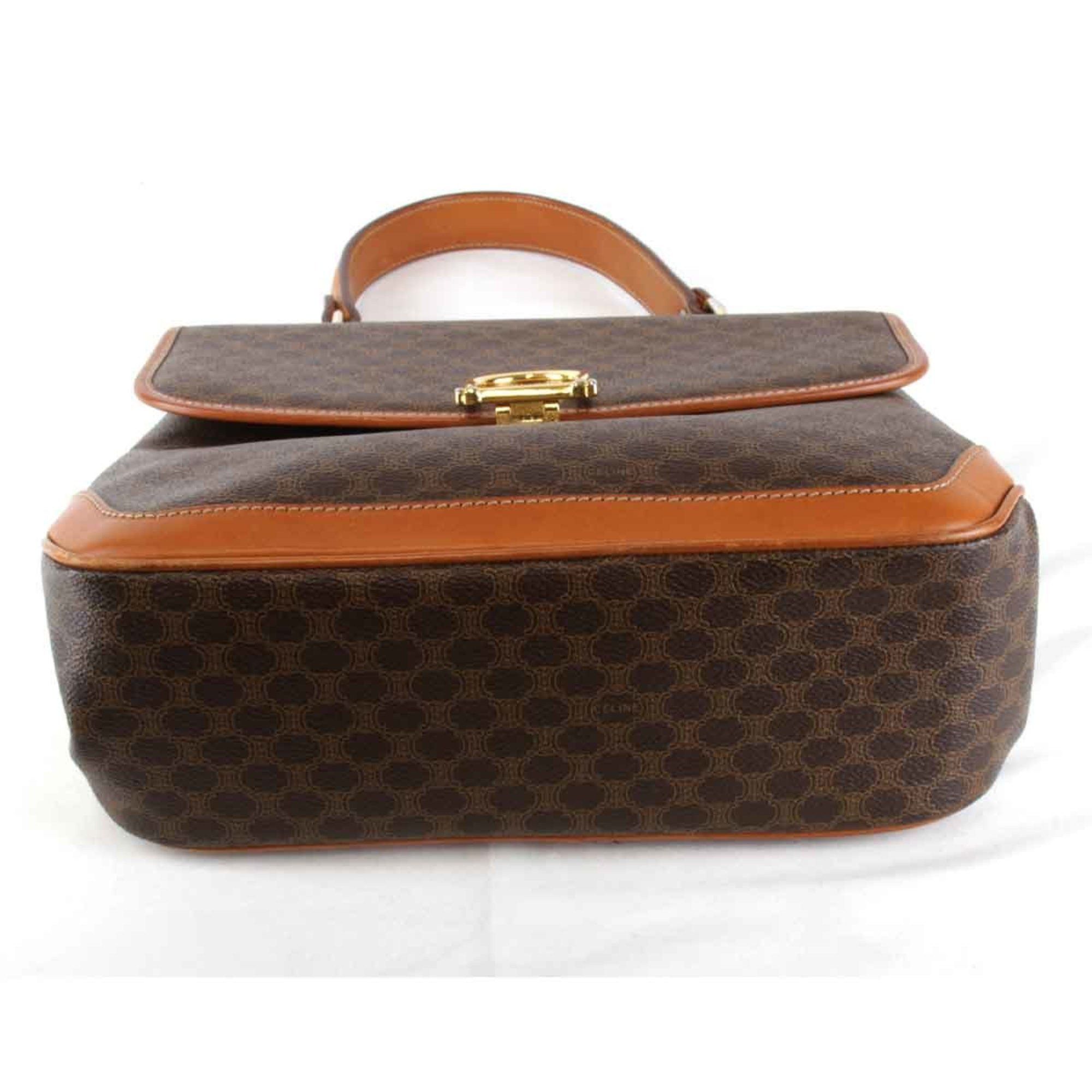 Celine CELINE Macadam Pattern Handbag Leather/Brown Women's Size ONE SIZE - 5 Thumbnail