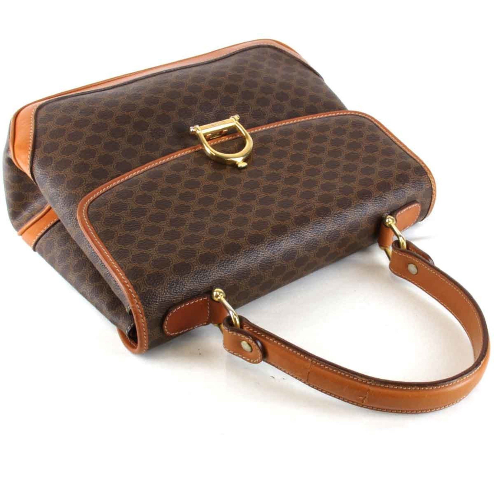 Celine CELINE Macadam Pattern Handbag Leather/Brown Women's Size ONE SIZE - 6 Thumbnail