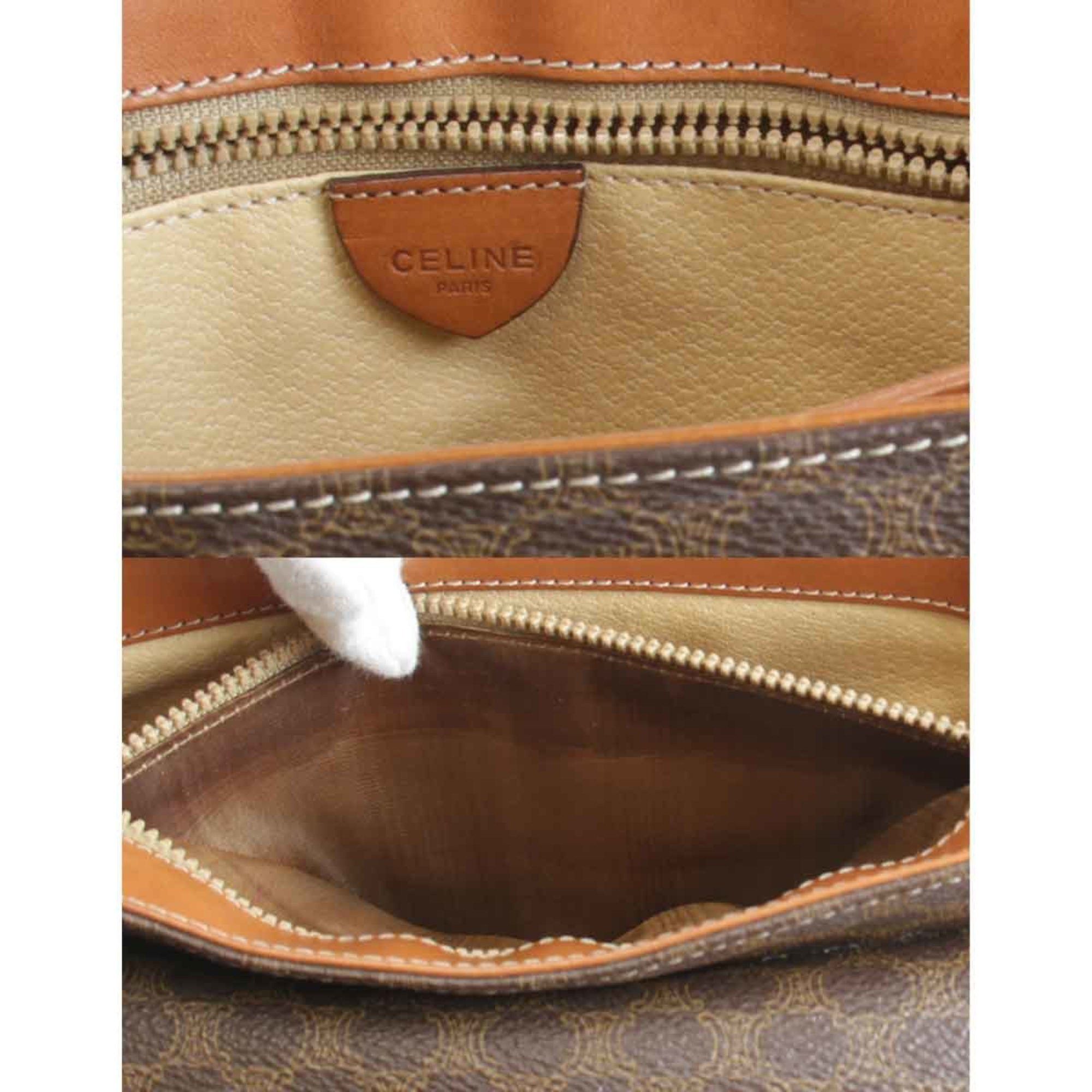 Celine CELINE Macadam Pattern Handbag Leather/Brown Women's Size ONE SIZE - 9 Thumbnail