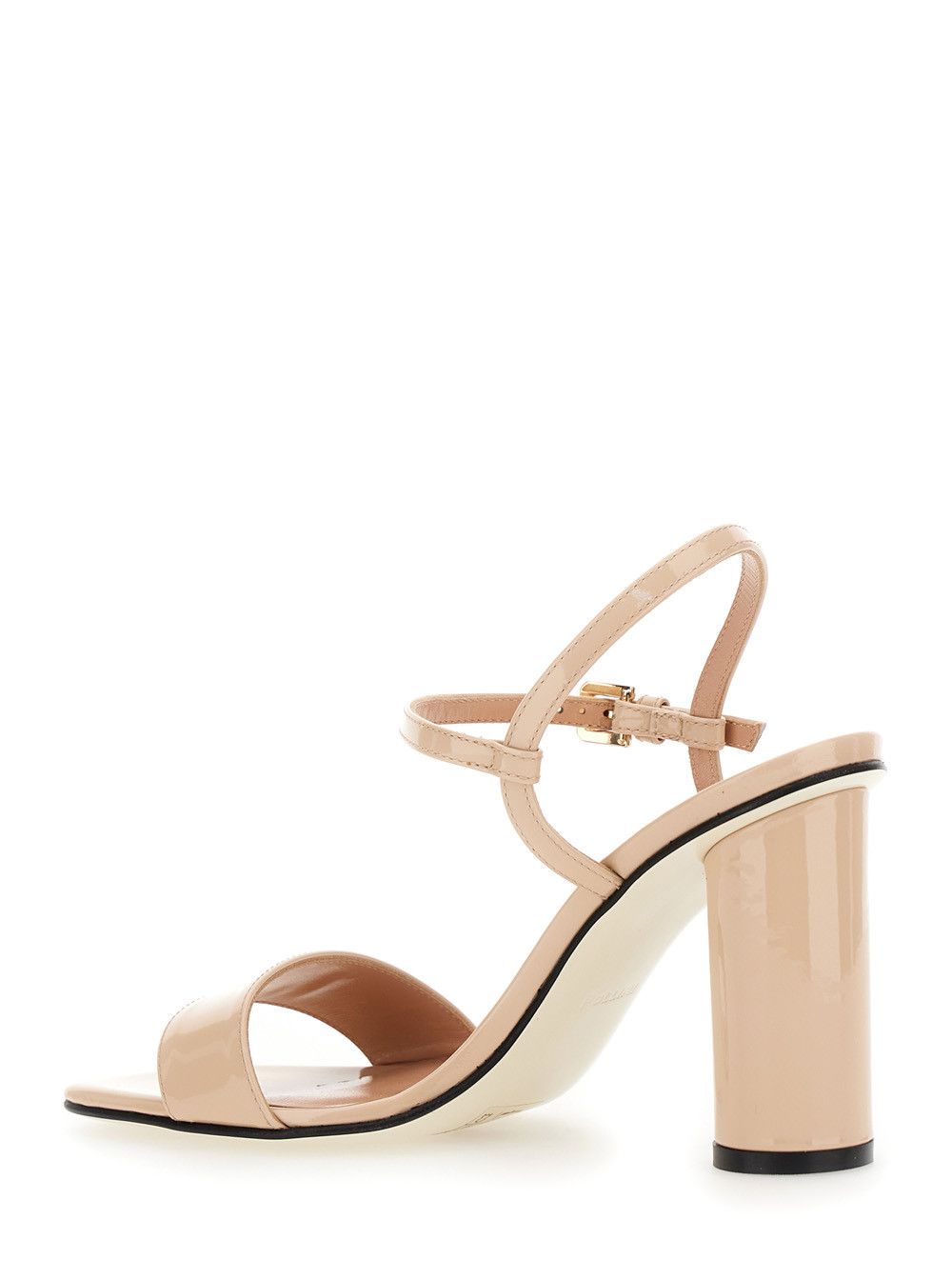Pollini Beige Pumps with Square Toe and Adjustable Strap in Patent Leather Woman Size US 7.5 / IT 37.5 - 3 Thumbnail