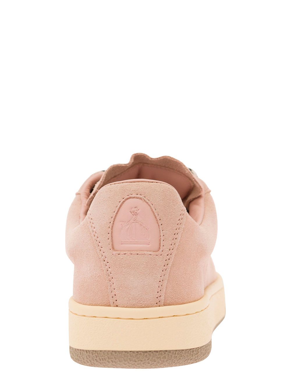 Lanvin 'Lite Curb' Pink Low Top Sneakers with Oversized Multicolor Laces in Suede Woman Size US 6 / IT 36 - 4 Thumbnail