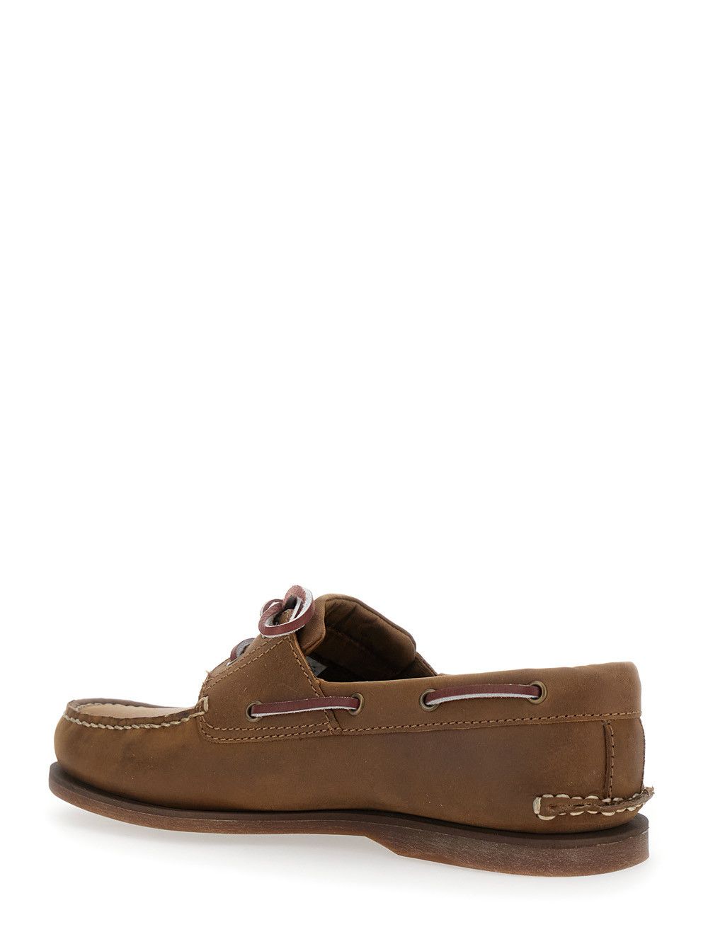 Timberland Brown Boat Loafers with Lace-Up Detail in Leather Man Size US 8 / EU 41 - 3 Thumbnail