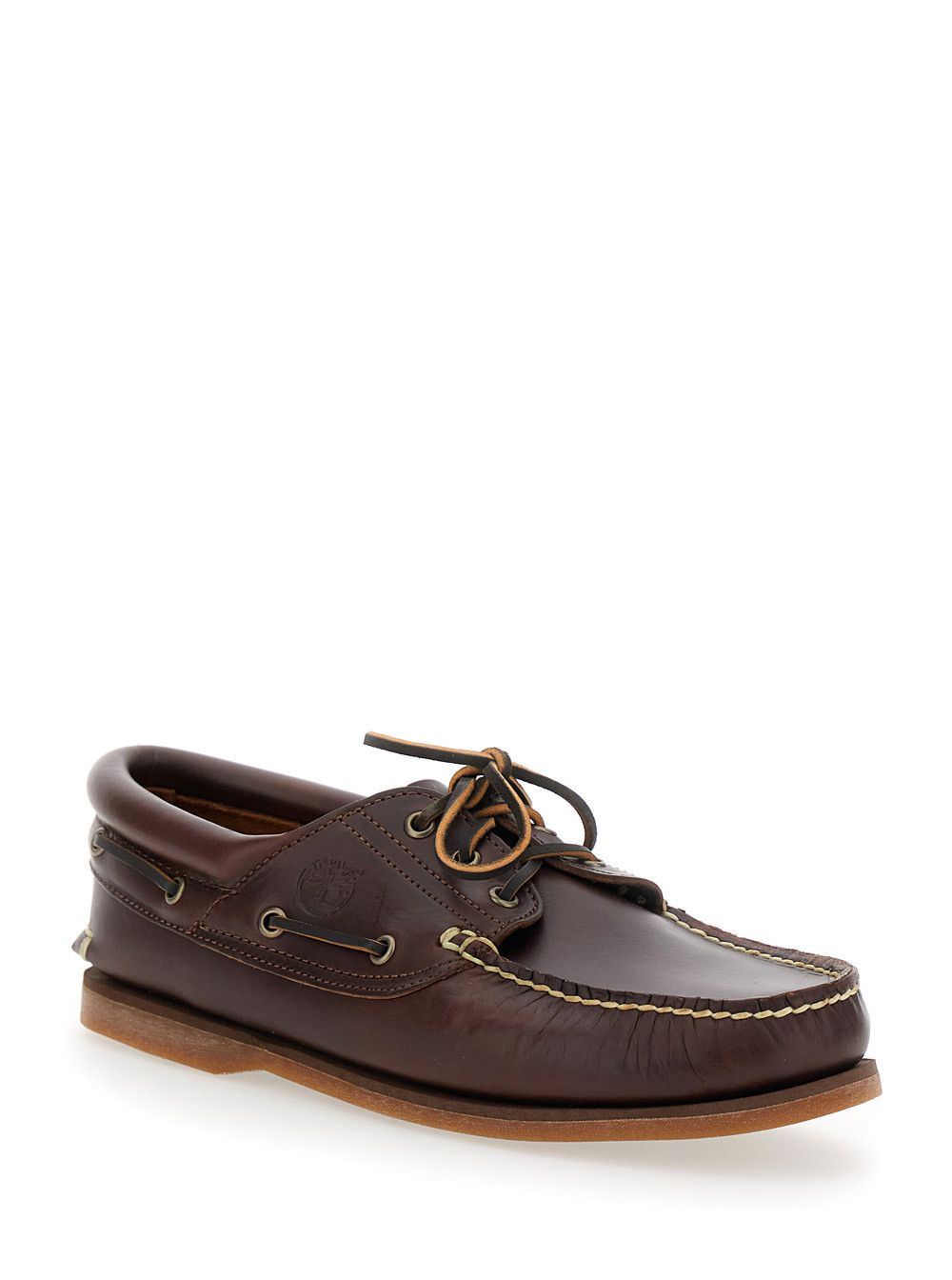 Timberland Brown Boat Loafers with Two-Tone Laces in Leather Man Size US 8 / EU 41 - 2 Thumbnail