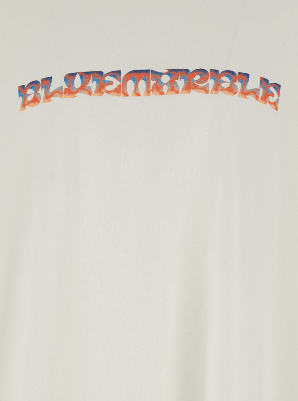 White Sweater with Maxi Print in Cotton Man