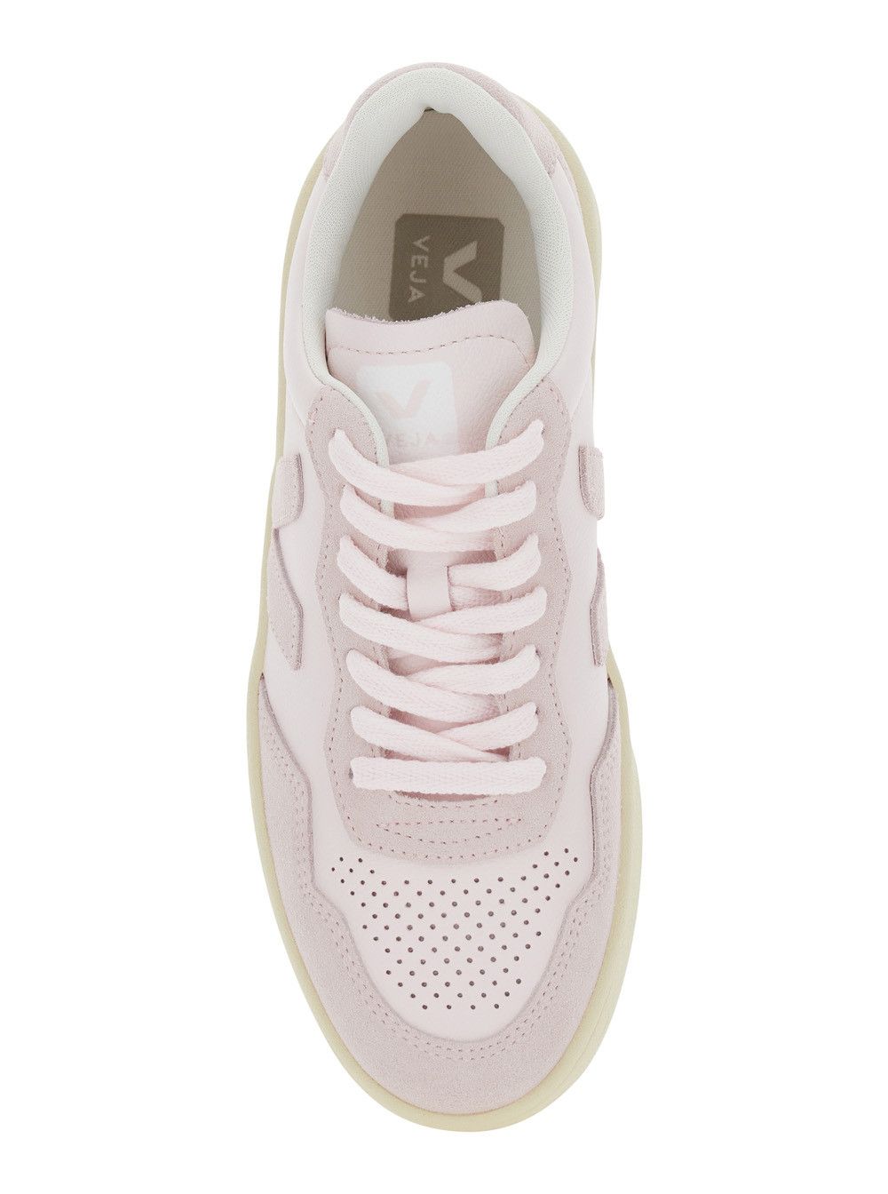 Veja 'V90' Pink Sneaker with Side Logo and Perforated Toe in Leather Woman Size US 11 / IT 41 - 4 Thumbnail