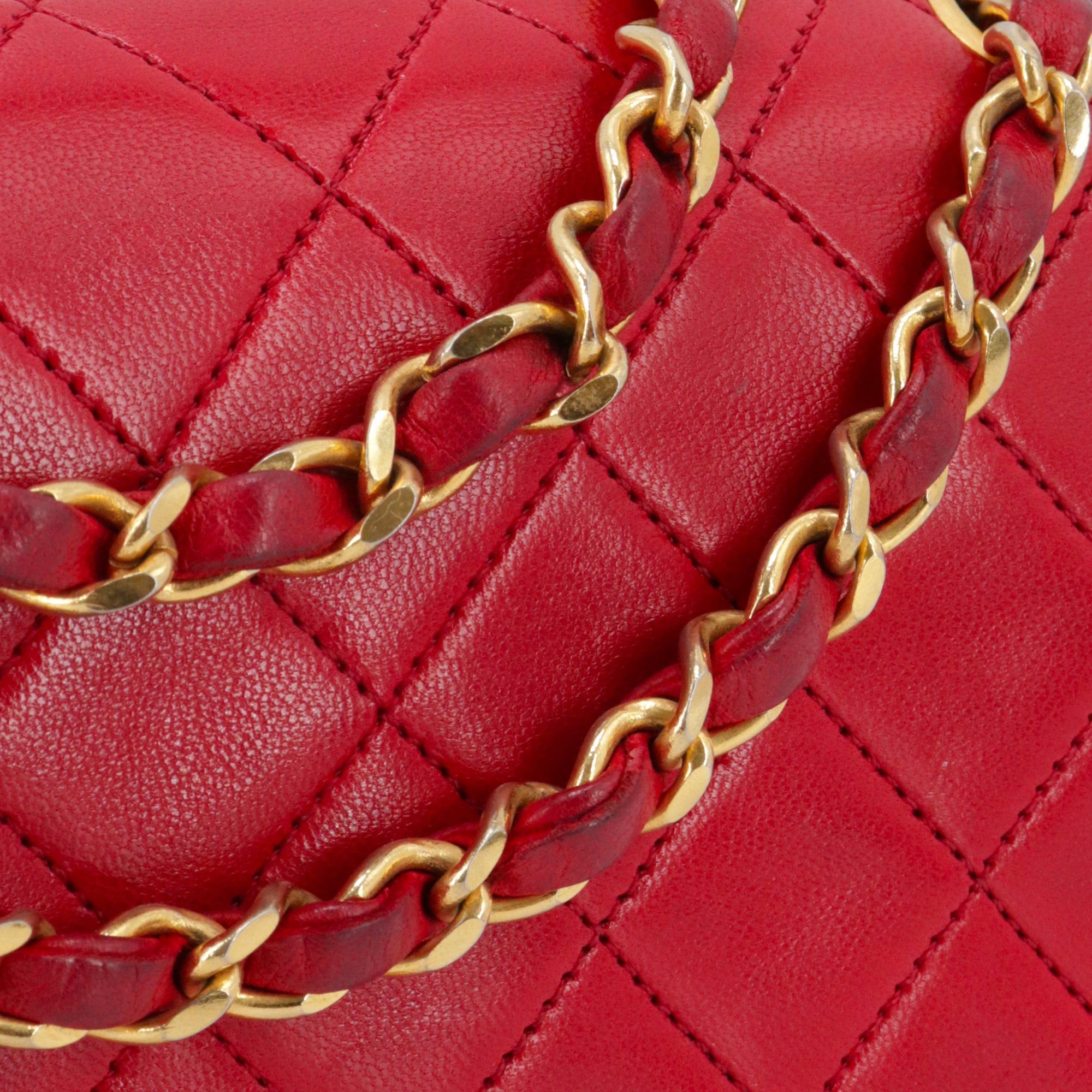 Chanel CHANEL - Classic/Timeless 23 Chanel vintage double flap handbag in red quilted leather Size ONE SIZE - 7 Thumbnail
