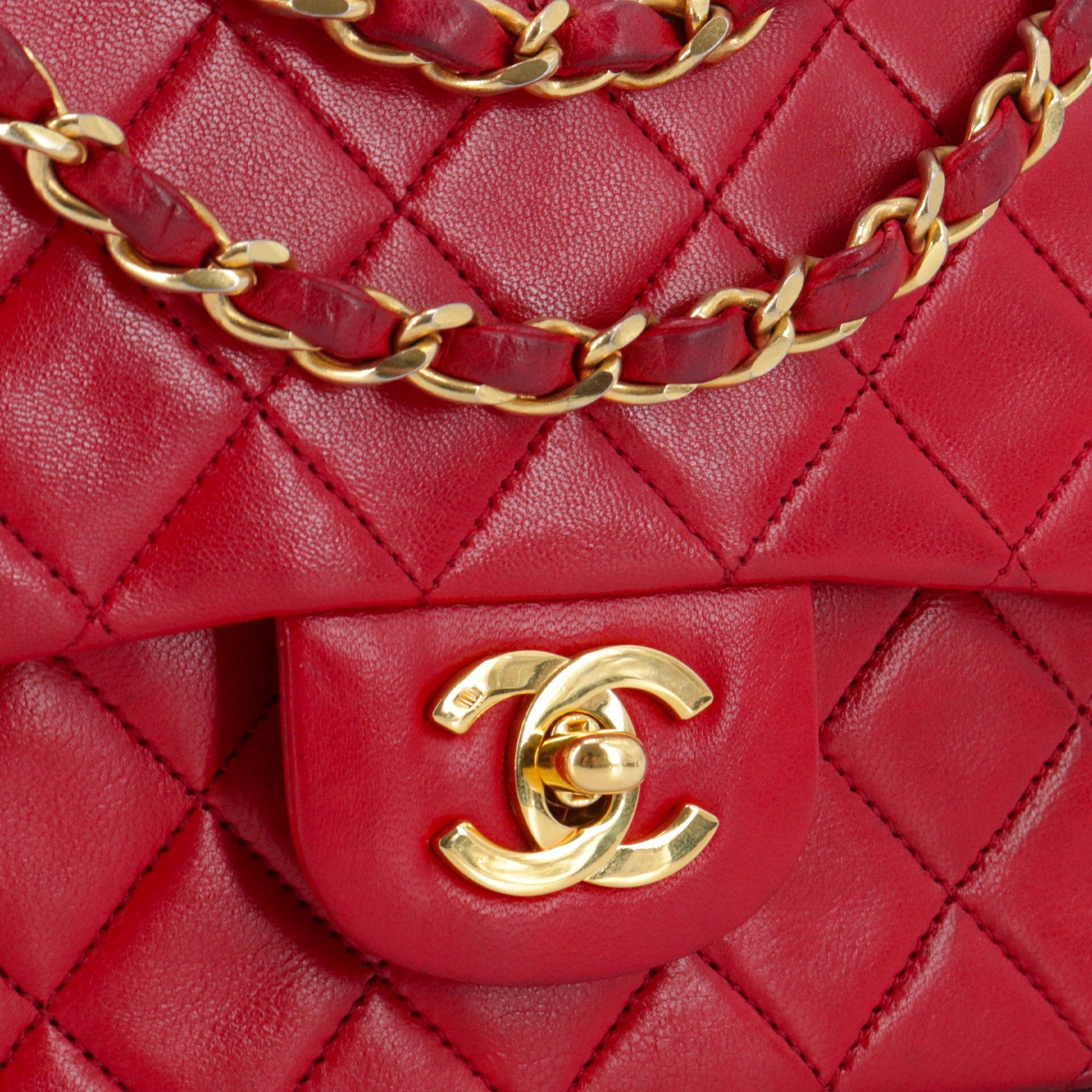 Chanel CHANEL - Classic/Timeless 23 Chanel vintage double flap handbag in red quilted leather Size ONE SIZE - 5 Thumbnail