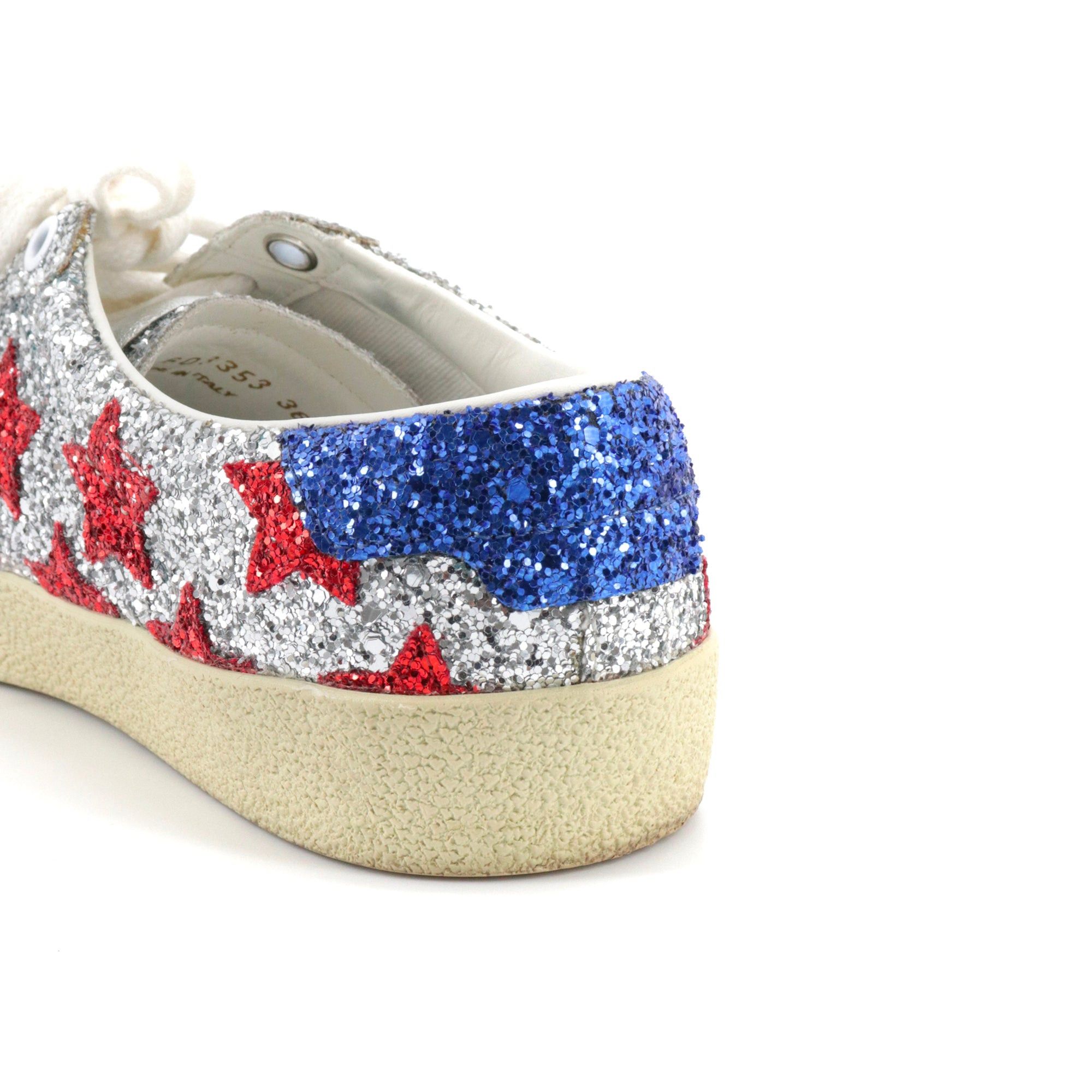 Saint Laurent Paris SAINT LAURENT - Saint Laurent Court Classic sneakers with silver glitter (T36.5) Size US 5.5 / IT 35.5 - 5 Thumbnail