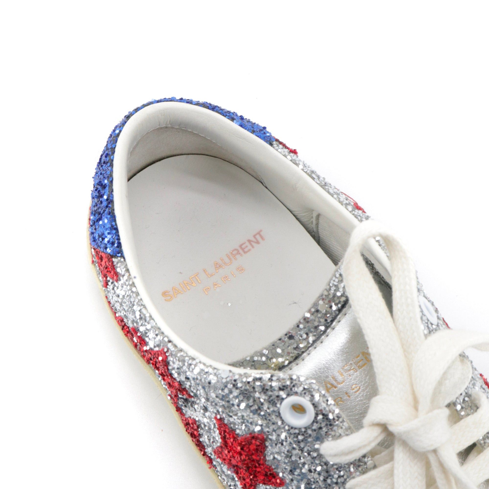 Saint Laurent Paris SAINT LAURENT - Saint Laurent Court Classic sneakers with silver glitter (T36.5) Size US 5.5 / IT 35.5 - 7 Thumbnail