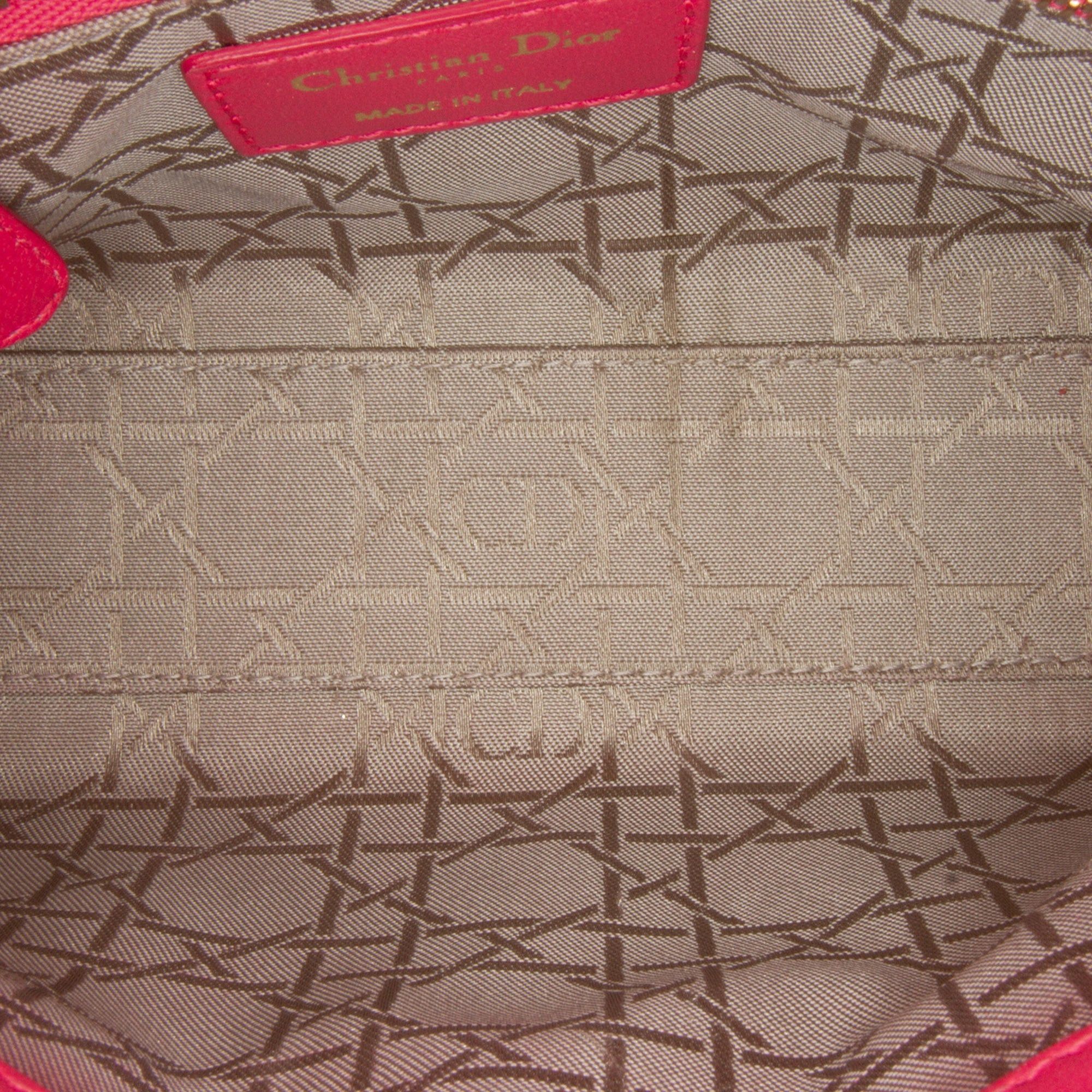 Dior Dior Mini Lambskin Cannage Lady Dior Pink Size ONE SIZE - 7 Thumbnail