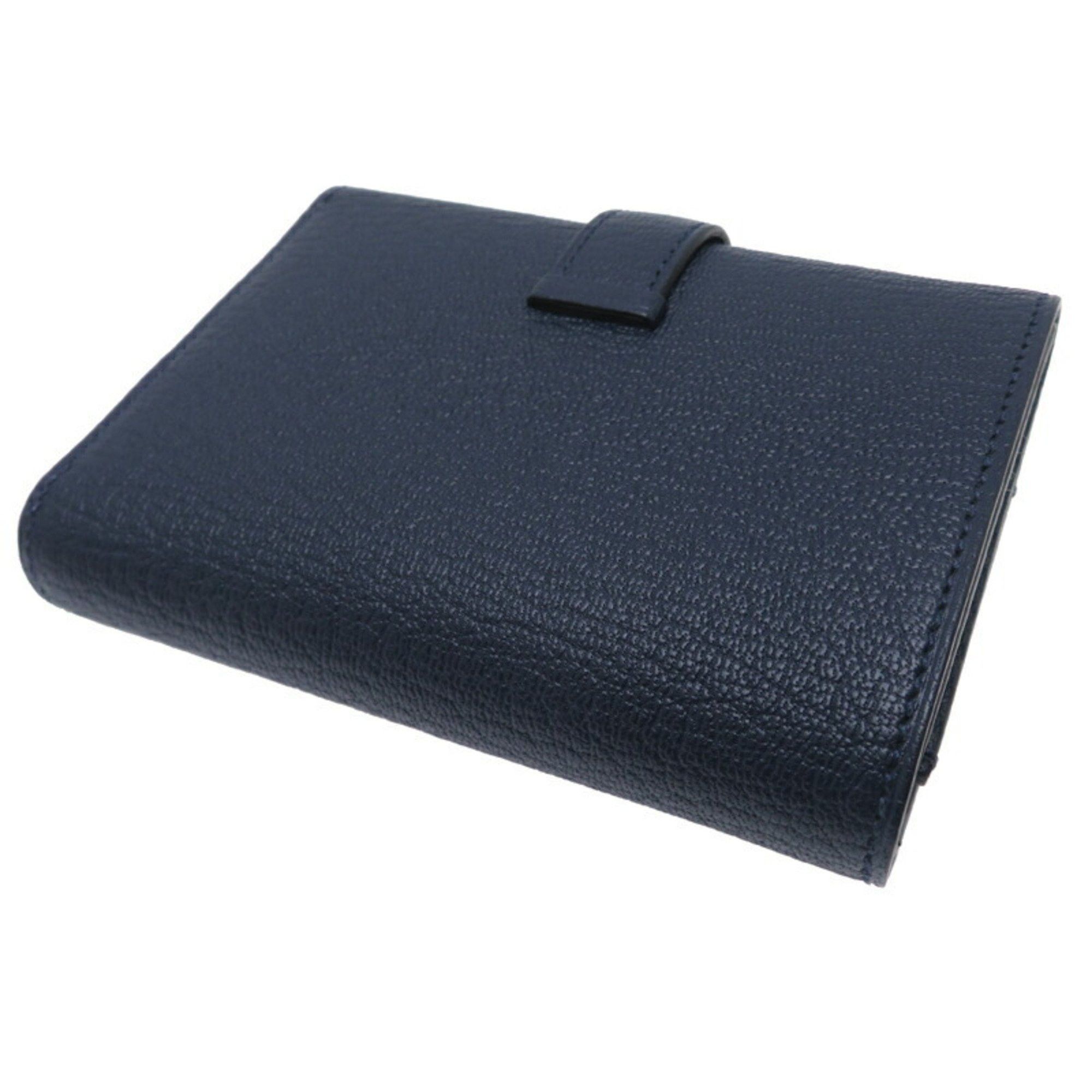 Hermes Hermes W stamp 2024 Bearn Combination Women's Tri-fold Wallet Chevre Navy Size ONE SIZE - 4 Thumbnail