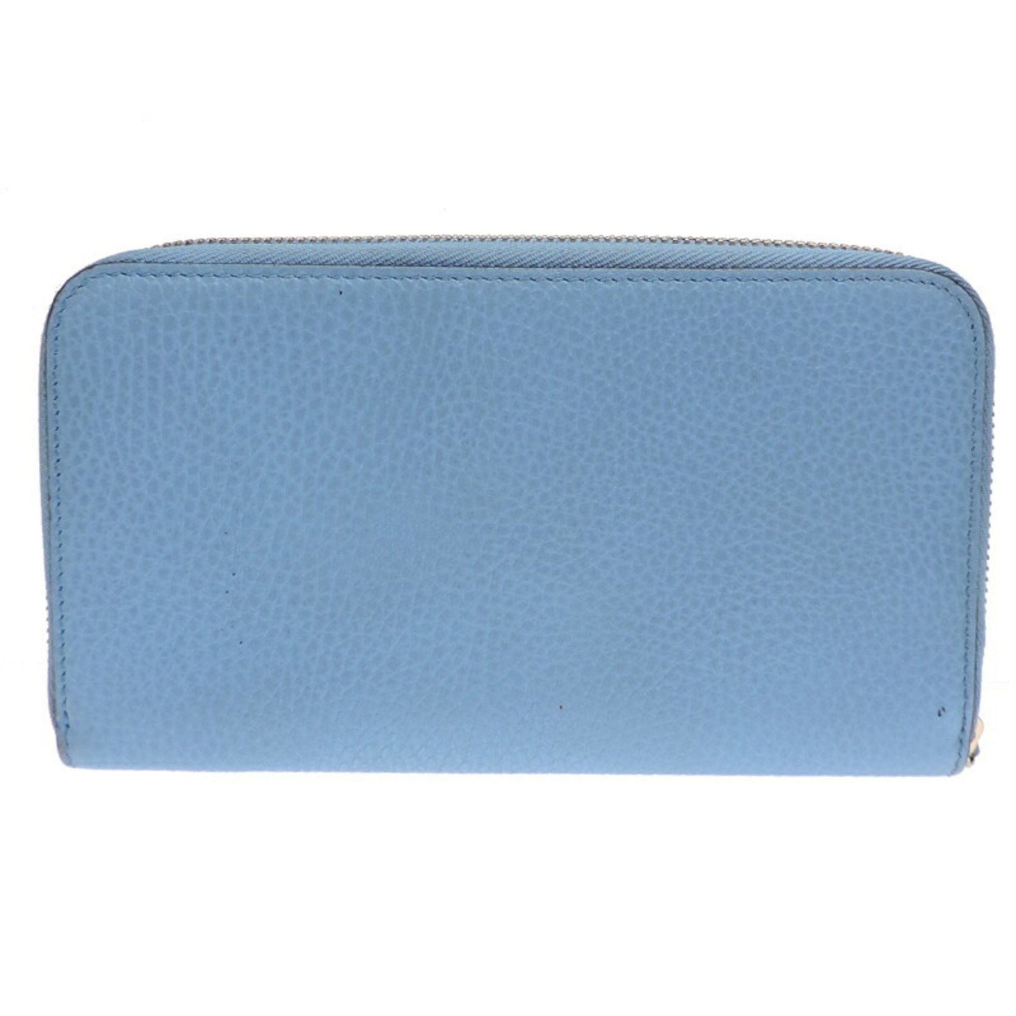 Gucci Gucci Interlocking G Women's and Men's Long Wallet 49347 Leather Sky Blue (Blue) Size ONE SIZE - 2 Thumbnail