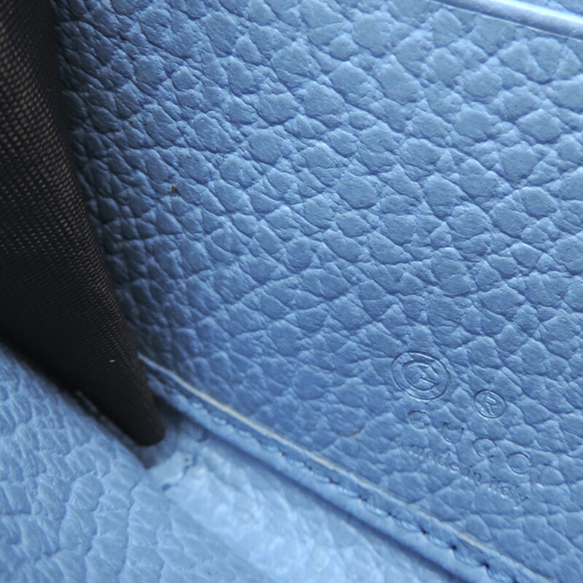 Gucci Gucci Interlocking G Women's and Men's Long Wallet 49347 Leather Sky Blue (Blue) Size ONE SIZE - 7 Thumbnail