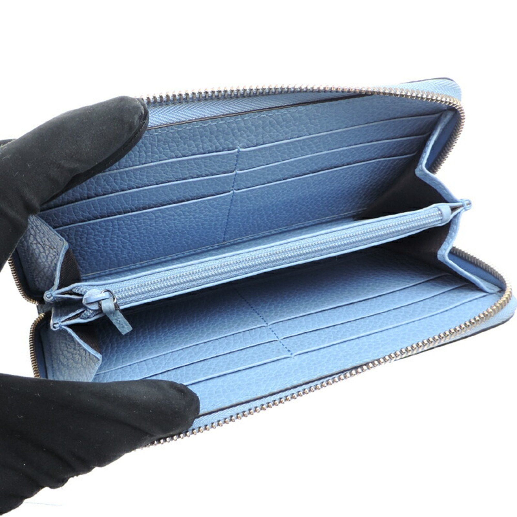 Gucci Gucci Interlocking G Women's and Men's Long Wallet 49347 Leather Sky Blue (Blue) Size ONE SIZE - 5 Thumbnail