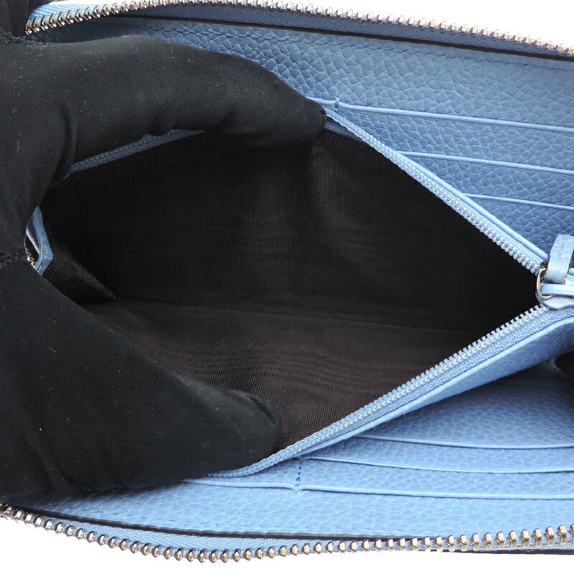 Gucci Gucci Interlocking G Women's and Men's Long Wallet 49347 Leather Sky Blue (Blue) Size ONE SIZE - 6 Thumbnail