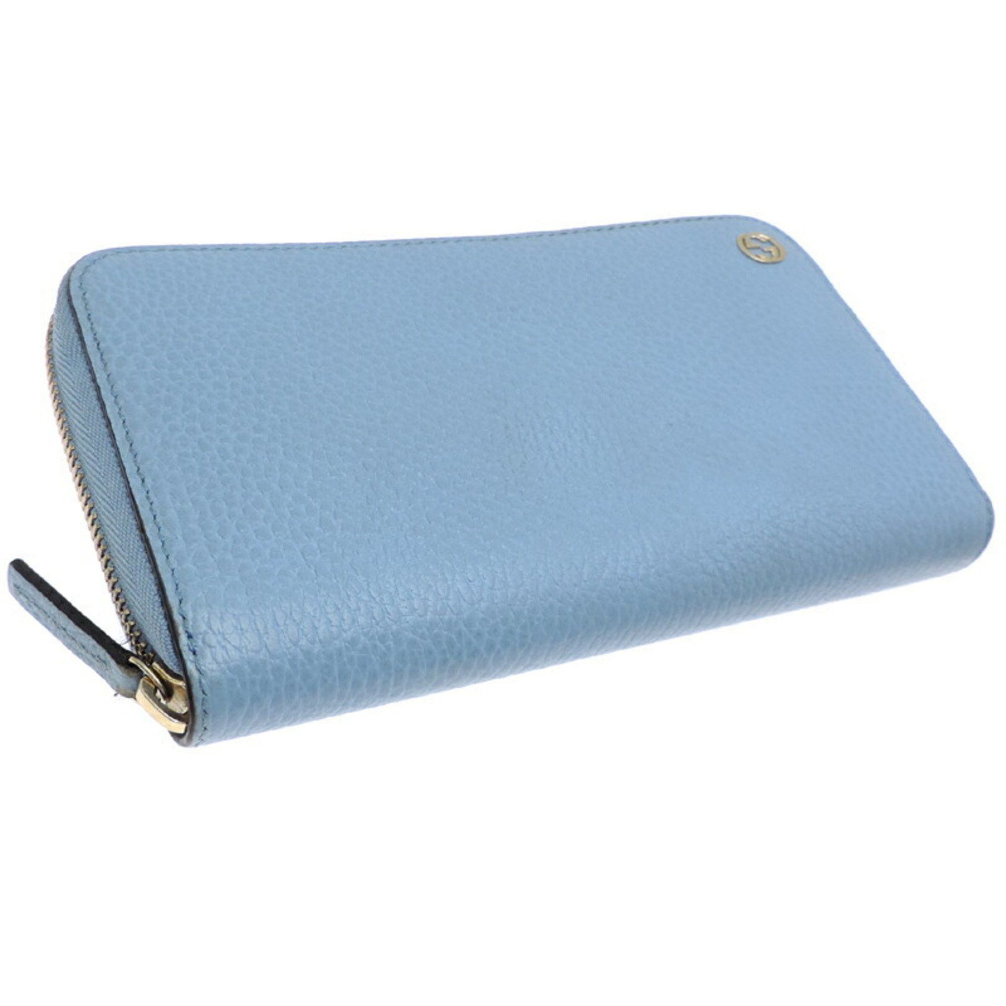 Gucci Gucci Interlocking G Women's and Men's Long Wallet 49347 Leather Sky Blue (Blue) Size ONE SIZE - 3 Thumbnail