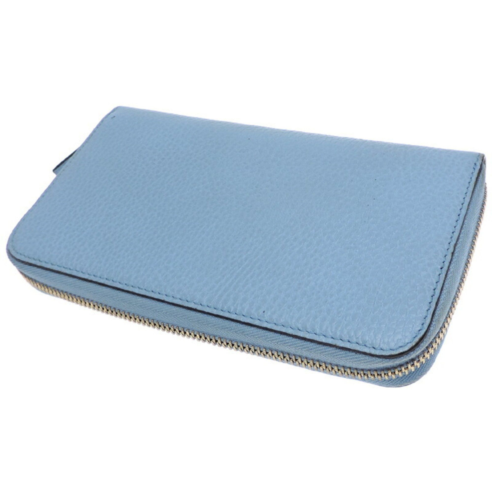 Gucci Gucci Interlocking G Women's and Men's Long Wallet 49347 Leather Sky Blue (Blue) Size ONE SIZE - 4 Thumbnail