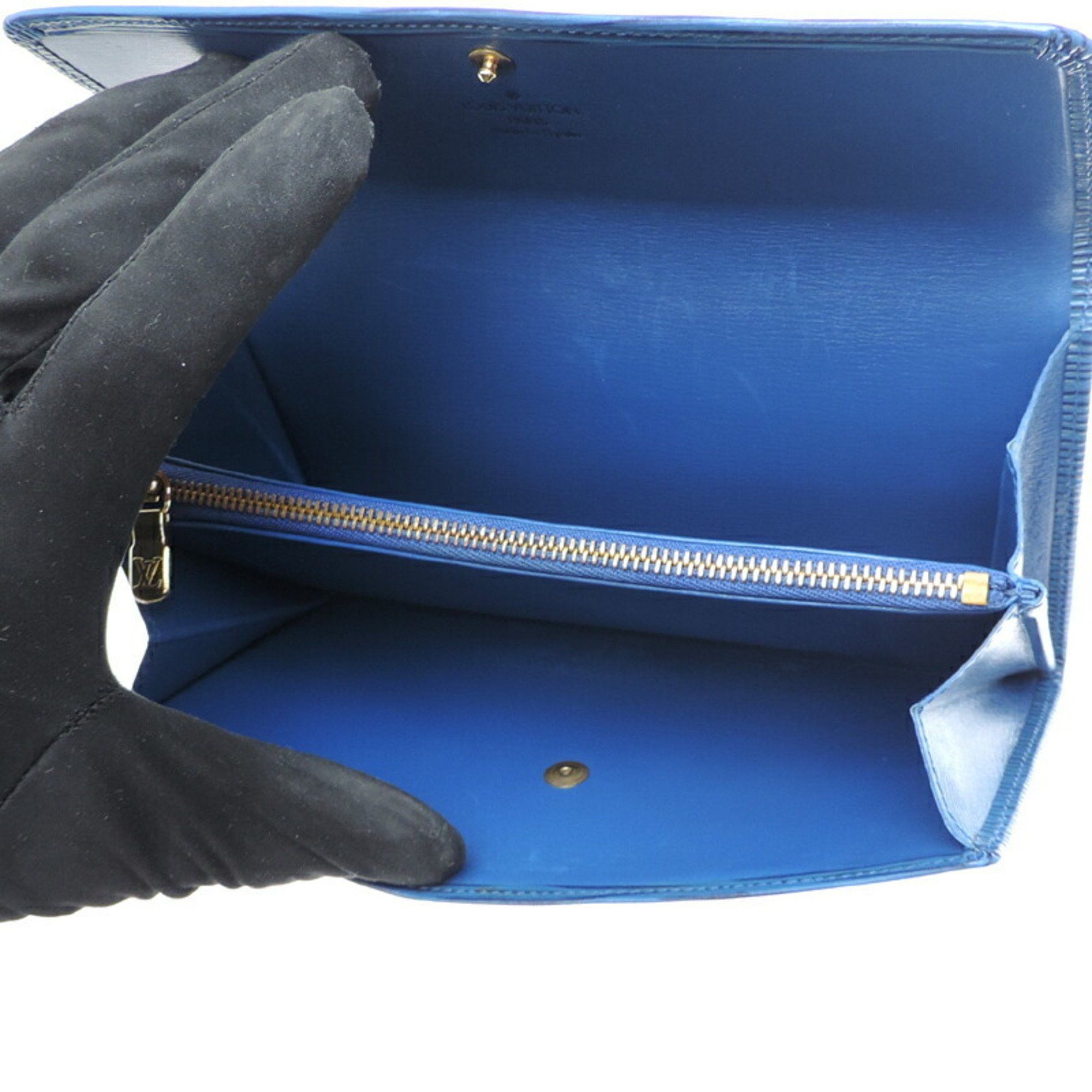 Louis Vuitton Louis Vuitton Pochette Porte Monnaie Credit Women's and Men's Long Wallet M63575 Epi Toledo Blue (Blue) Size ONE SIZE - 6 Thumbnail