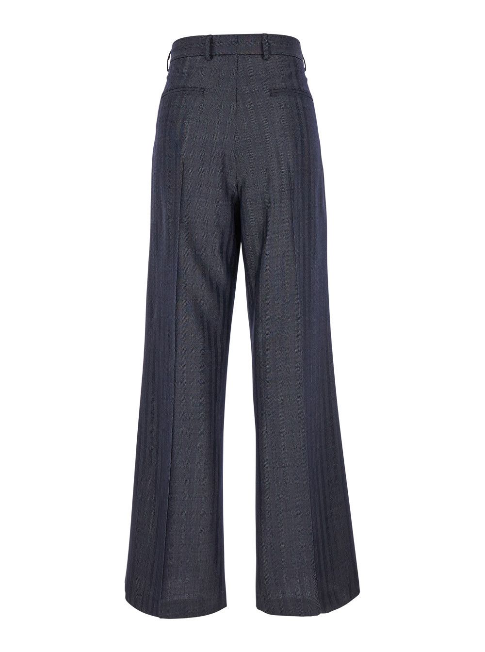 Etro Grey Wide Pants with Concealed Closure in Wool Blend Woman Size 28" / US 6 / IT 42 - 2 Thumbnail