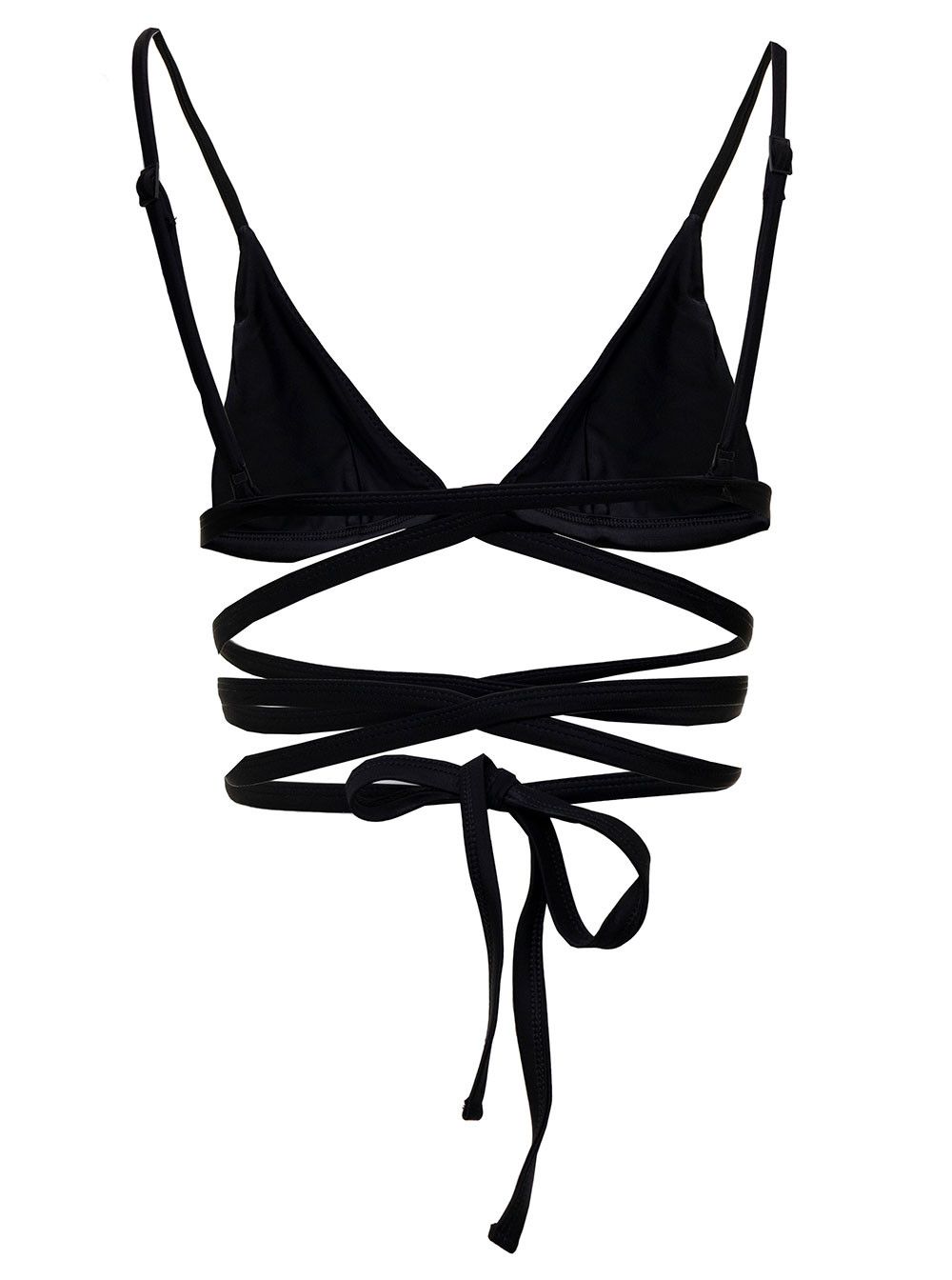 Matteau Matteau Woman's Black Nylon Bikini Top with Crossed Laces Size S / US 4 / IT 40 - 2 Thumbnail