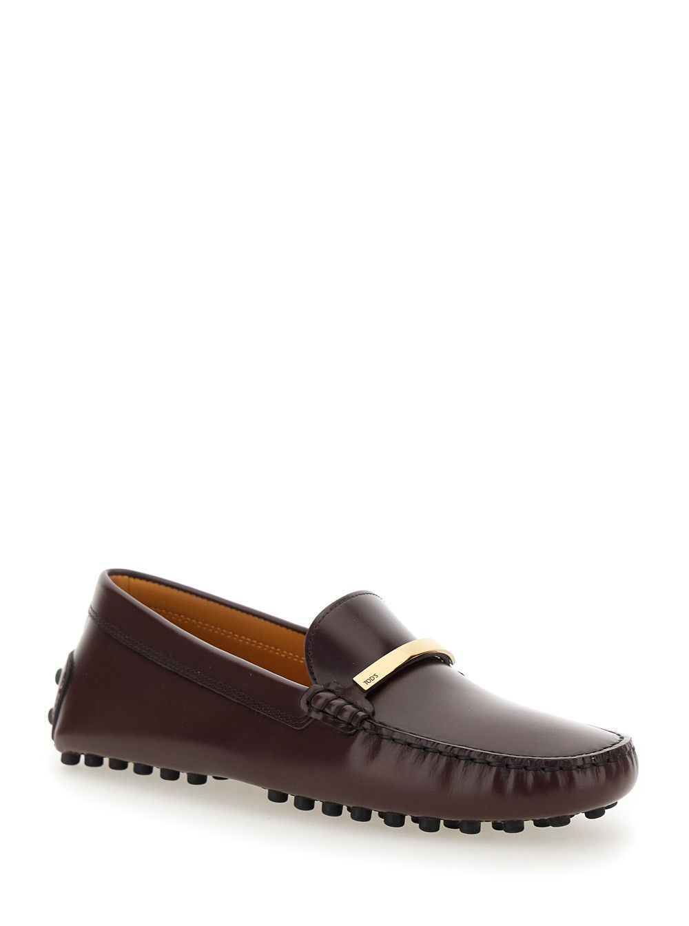 Tod's Brown Loafers with Logo Plaque and Rubber Sole in Leather Woman Size US 9 / IT 39 - 2 Thumbnail