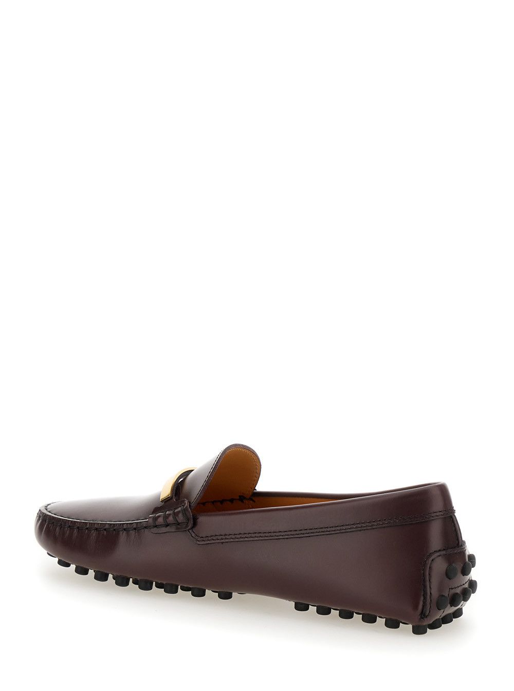Tod's Brown Loafers with Logo Plaque and Rubber Sole in Leather Woman Size US 9 / IT 39 - 3 Thumbnail