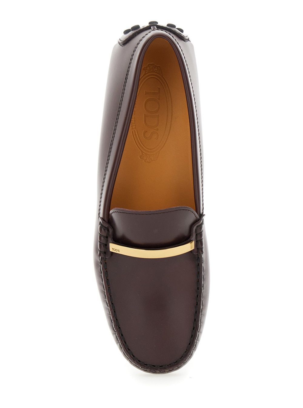 Tod's Brown Loafers with Logo Plaque and Rubber Sole in Leather Woman Size US 9 / IT 39 - 4 Thumbnail