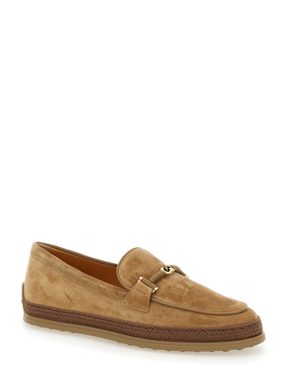 Tod's Brown Loafers with Cord Detail in Leather Woman Size US 11 / IT 41 - 2 Thumbnail