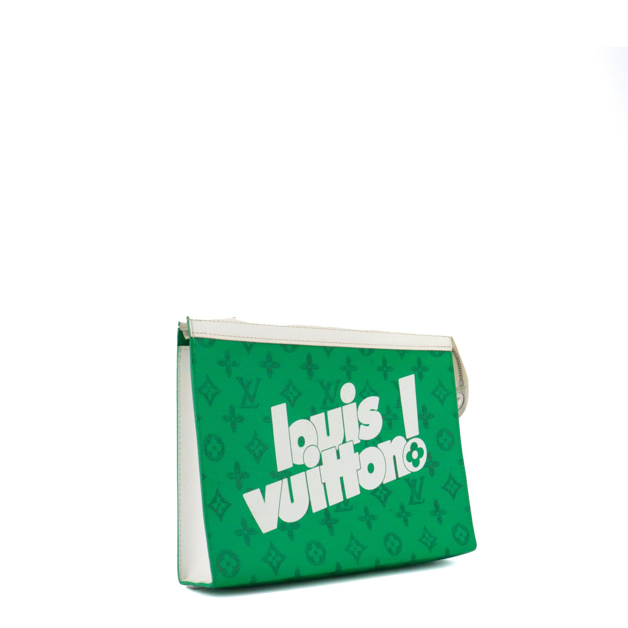 Louis Vuitton LOUIS VUITTON - Louis Vuitton MM Everyday Voyage Pochette in green monogram canvas Size ONE SIZE - 2 Thumbnail