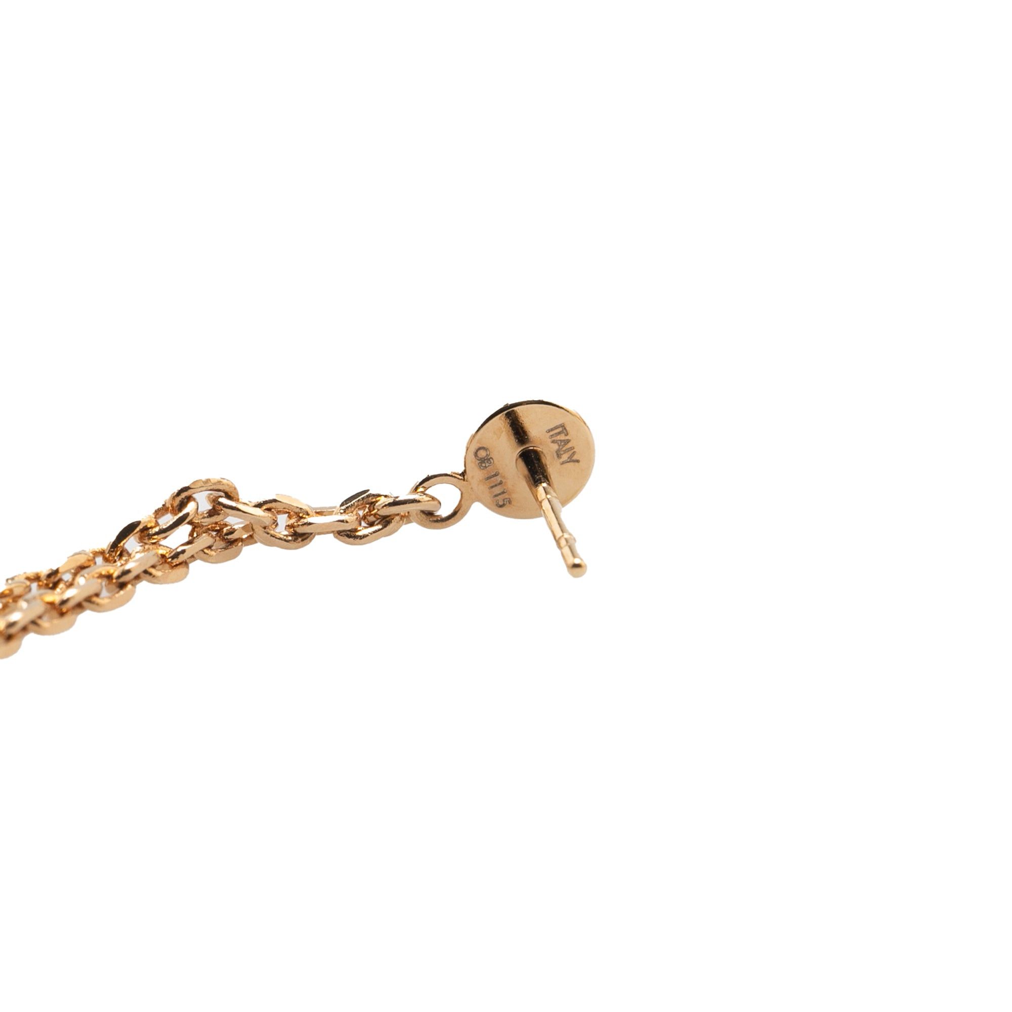 Louis Vuitton Louis Vuitton Gold Plated Crystal Gamble Drop Earrings Gold Size ONE SIZE - 4 Thumbnail