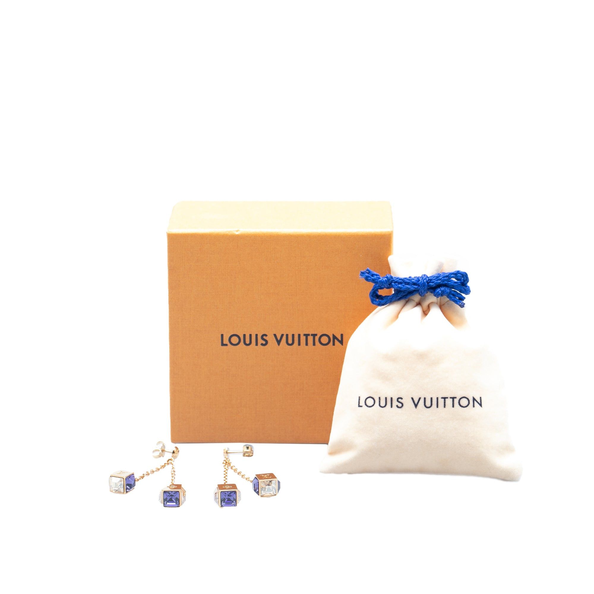 Louis Vuitton Louis Vuitton Gold Plated Crystal Gamble Drop Earrings Gold Size ONE SIZE - 5 Thumbnail