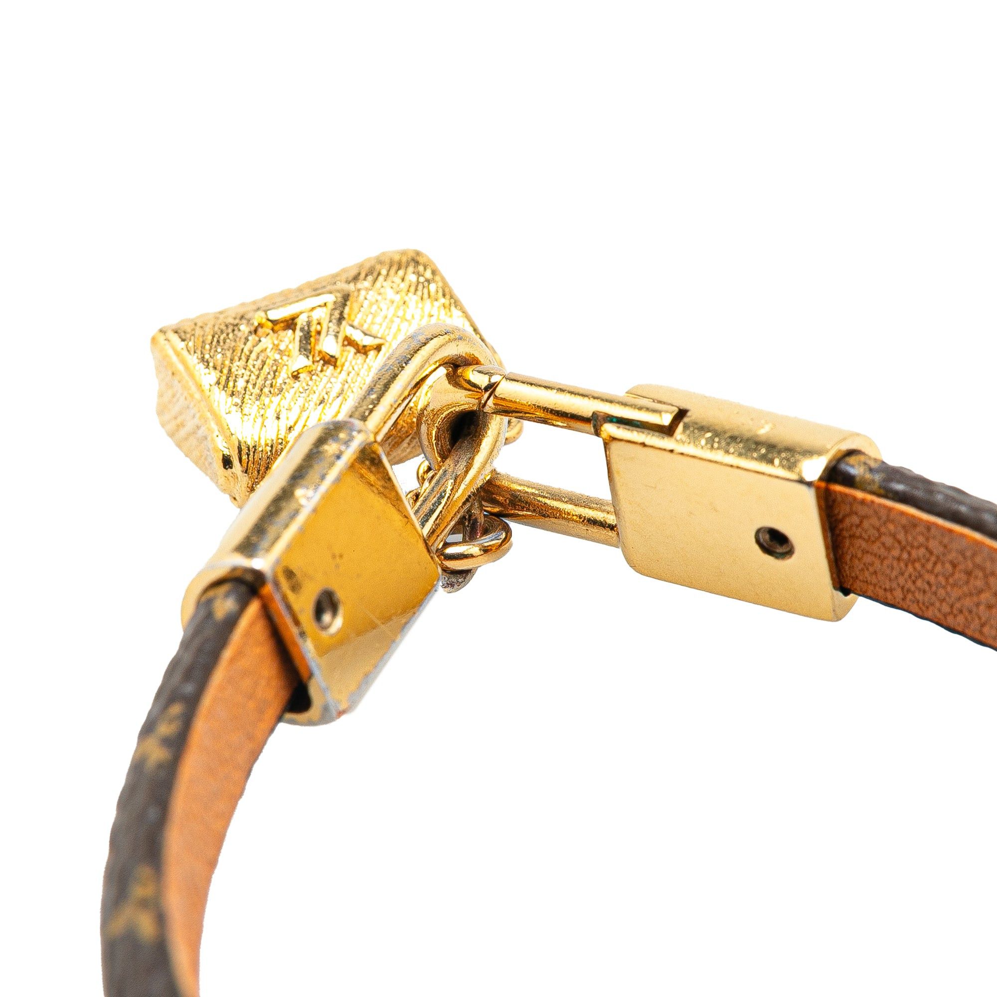 Louis Vuitton Louis Vuitton Monogram Twist Lock Bracelet Brown Size ONE SIZE - 8 Thumbnail
