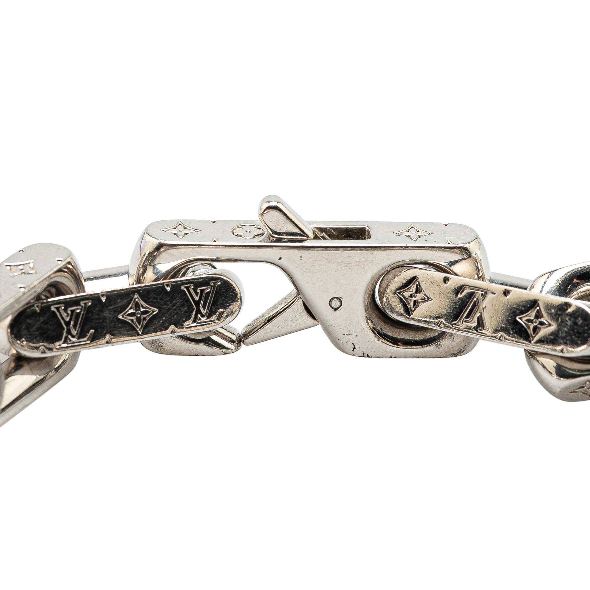 Louis Vuitton Louis Vuitton Silver Monogram Chain Link Bracelet Silver Size ONE SIZE - 4 Thumbnail