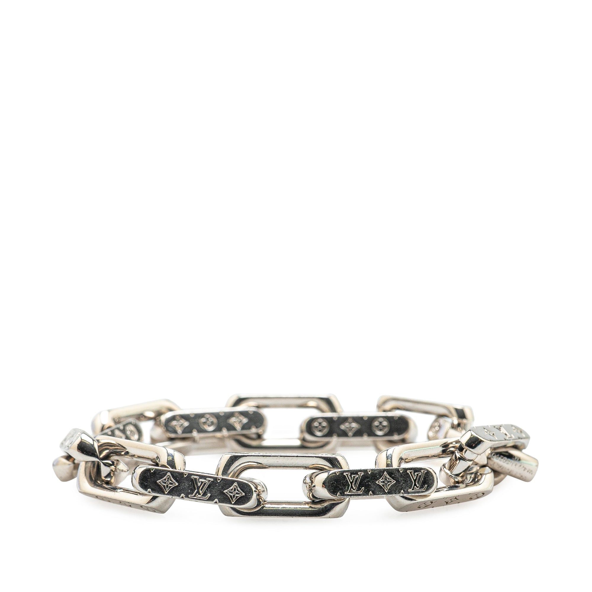 Louis Vuitton Louis Vuitton Silver Monogram Chain Link Bracelet Silver Size ONE SIZE - 2 Thumbnail