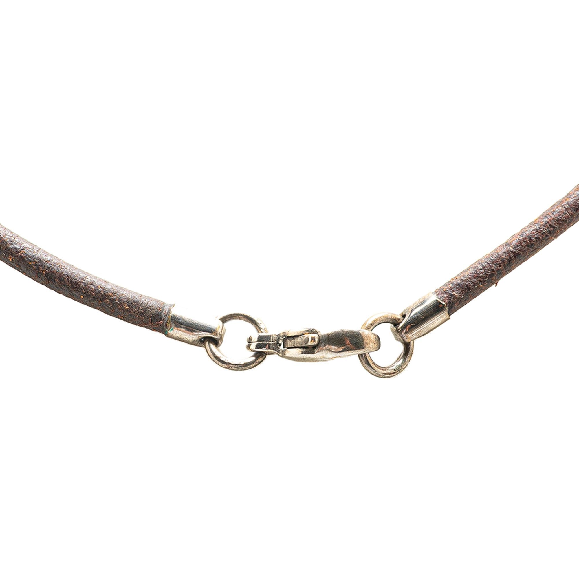 Hermes Hermès Palladium Plated Horse Head Pendant Necklace Silver Size ONE SIZE - 2 Thumbnail
